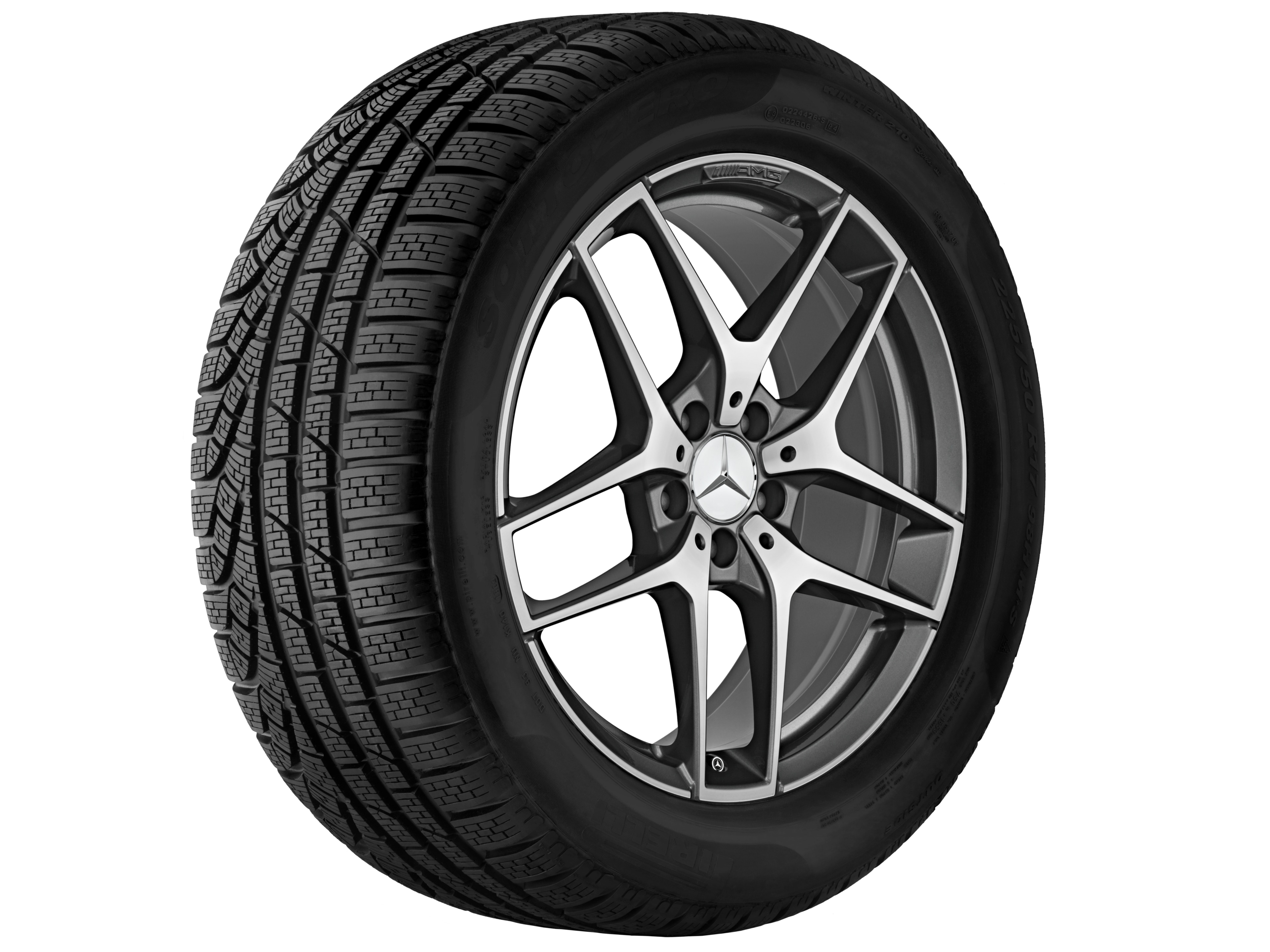 AMG 5-twin-spoke wheel, 48.3 cm (19-inch) - 8 J x 19 ET 43,7, titanium grey, high-sheen