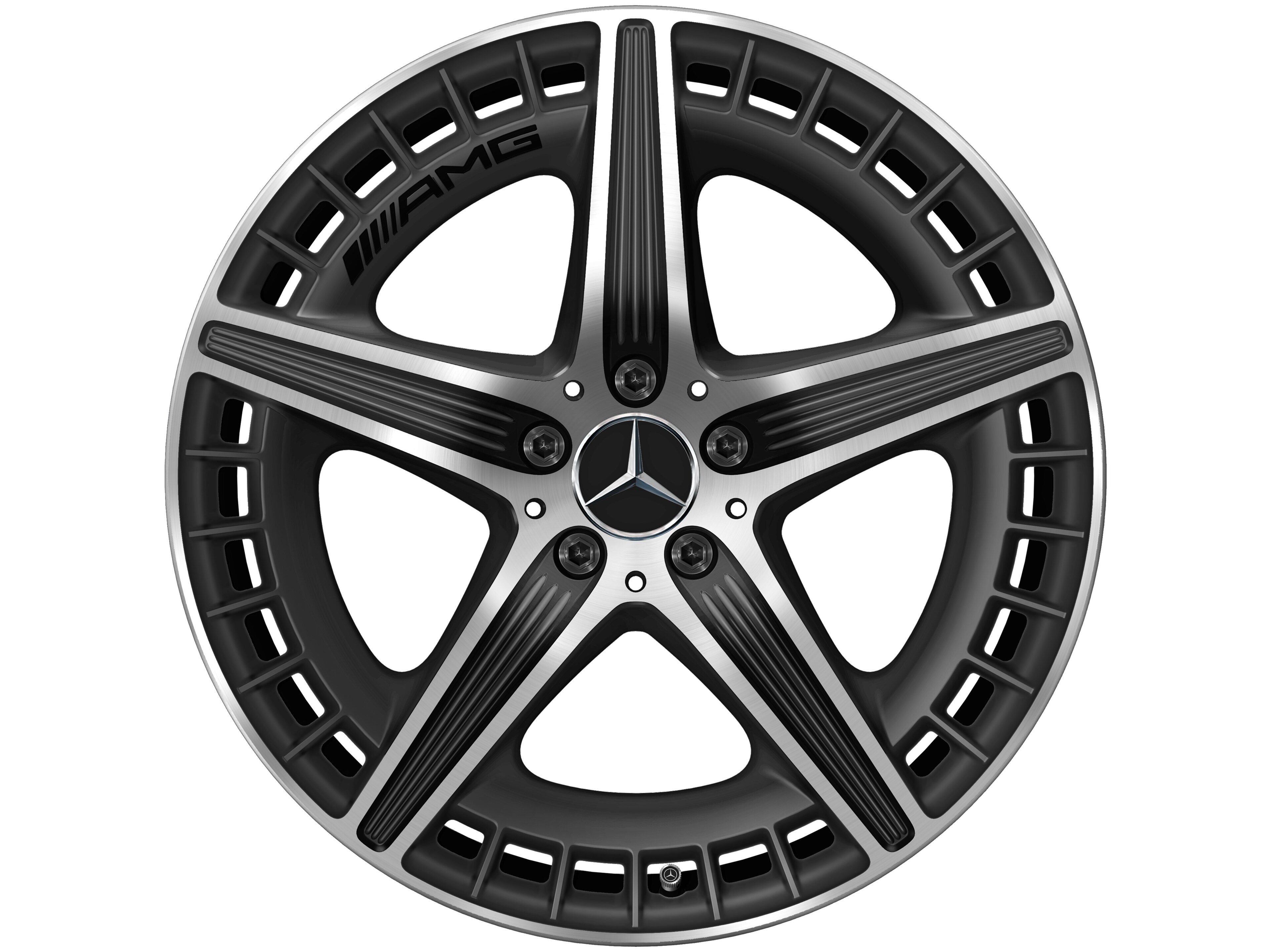 AMG 5-twin-spoke wheel, 50.8 cm (20-inch) - 9,5 J x 20 ET 52, matt black, high-sheen
