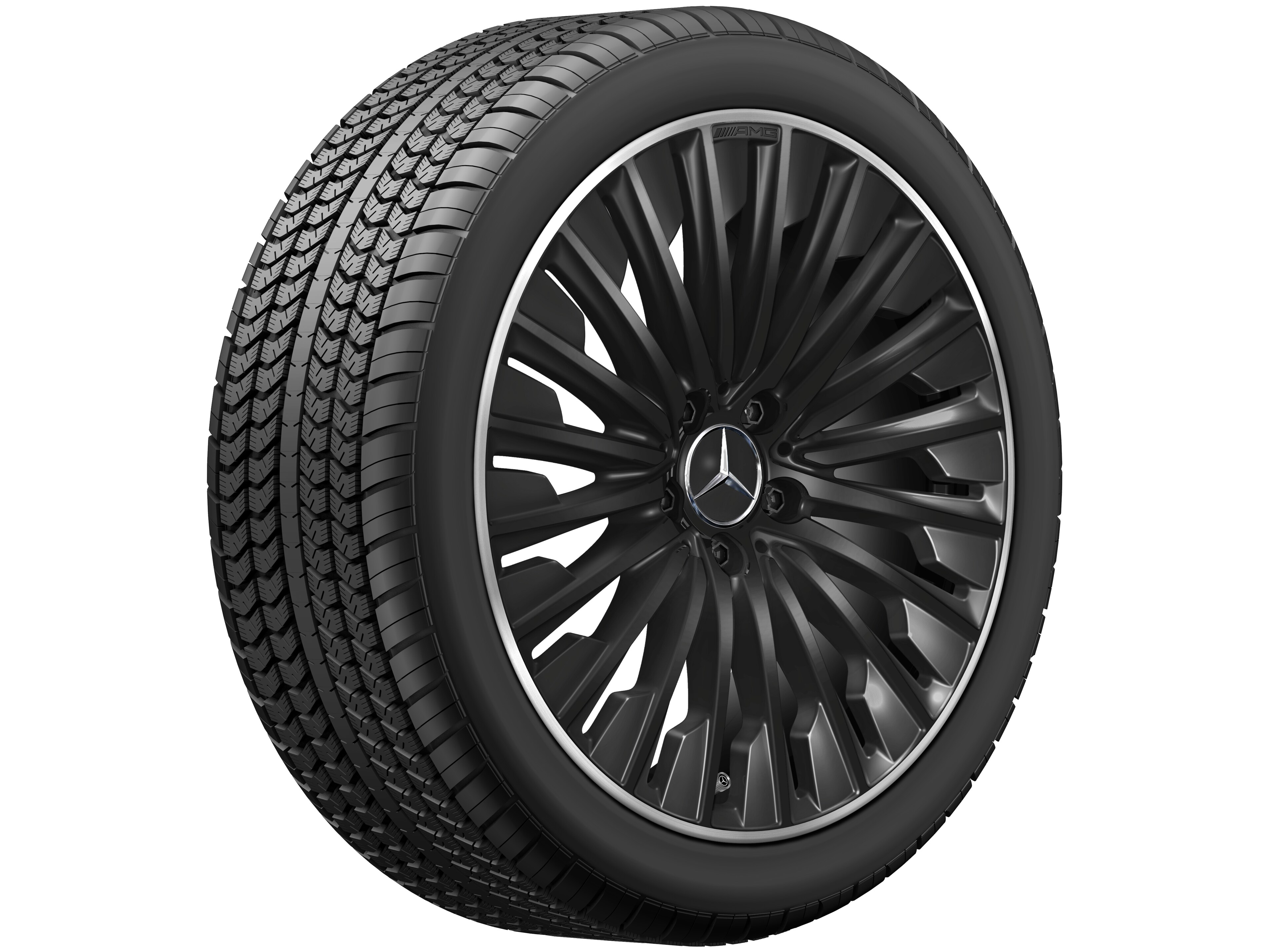 AMG multi-spoke wheel, 48.3 cm (19-inch) - 9 J x 19 ET 60,6, black, high-sheen rim flange