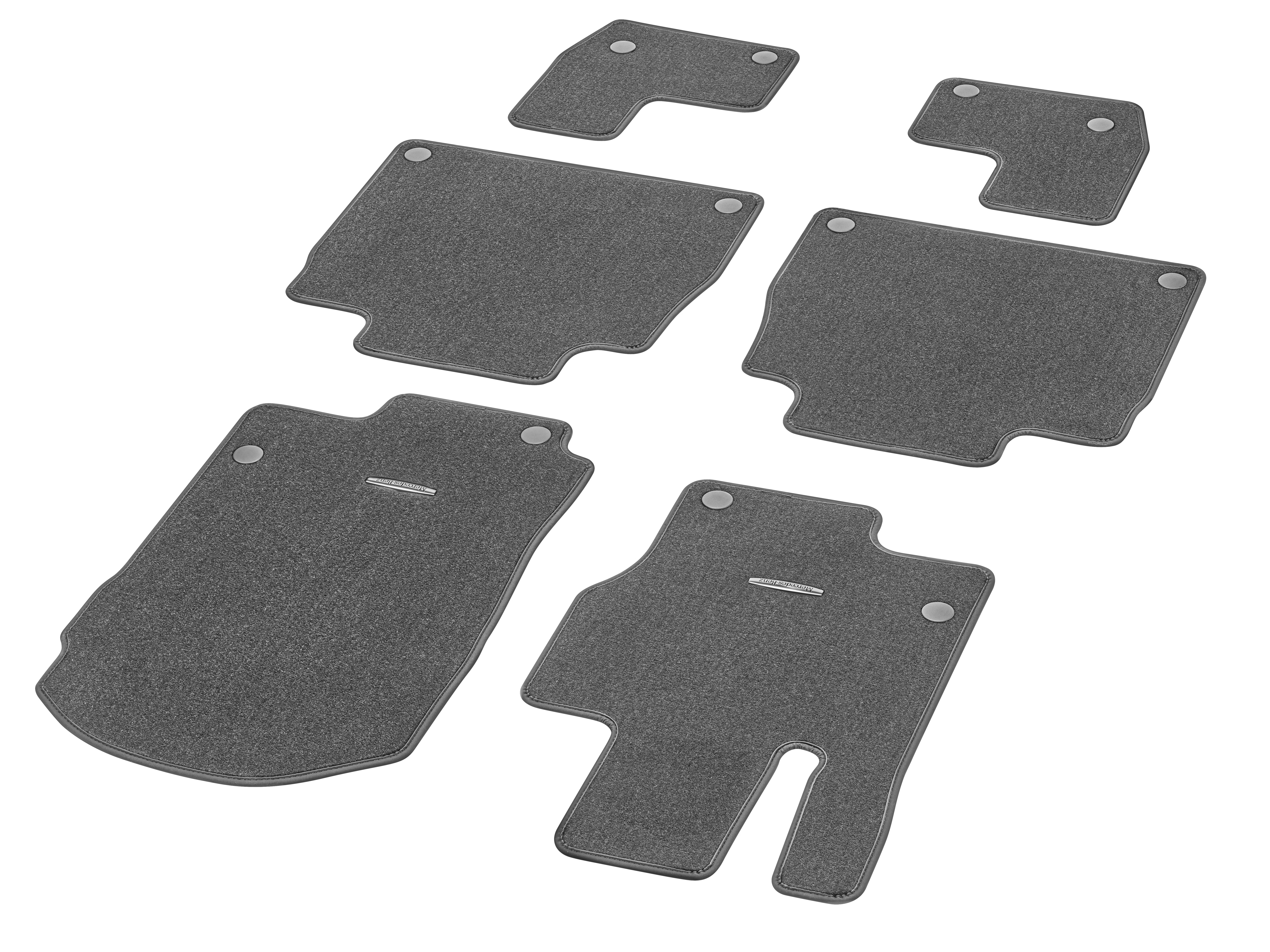 Velour floor mats CLASSIC, Set, Set of 6 - LHD, magma grey