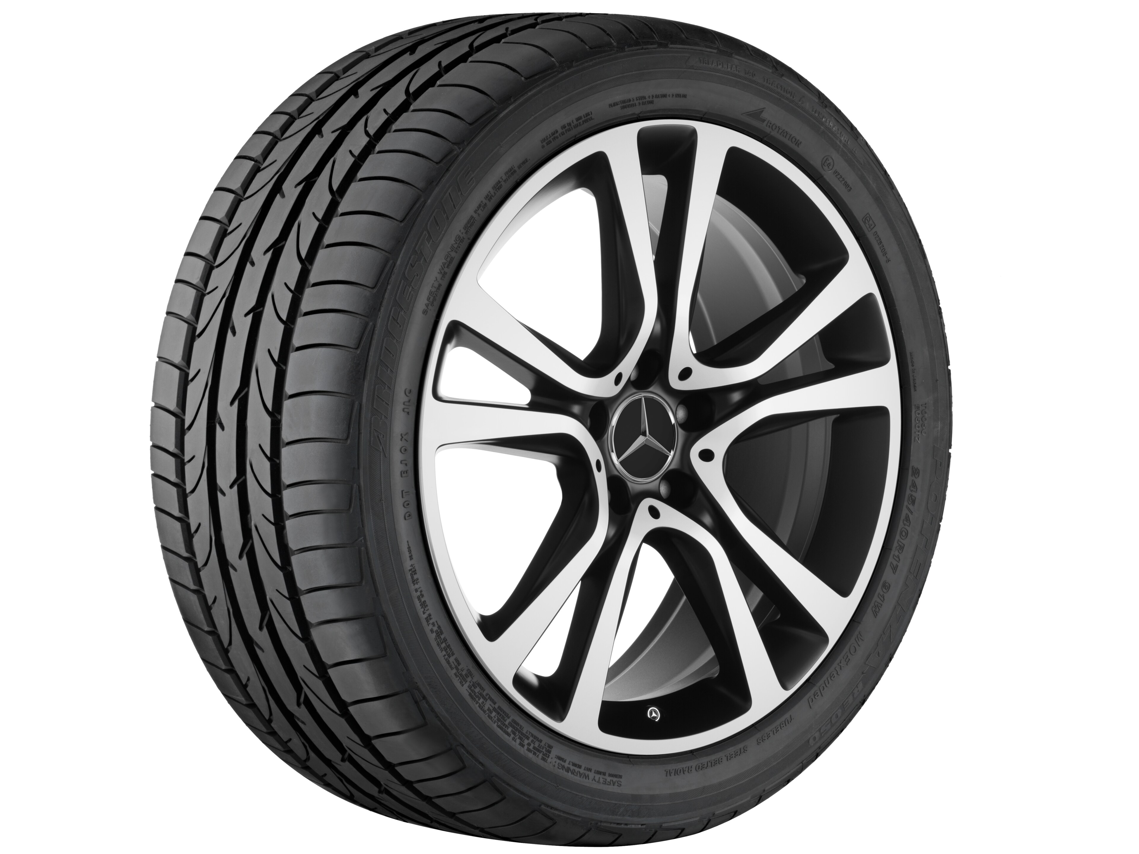 5-twin-spoke wheel, 48.3 cm (19-inch), High-sheen finish - 8,5 J x 19 ET 48, matt black, high-sheen