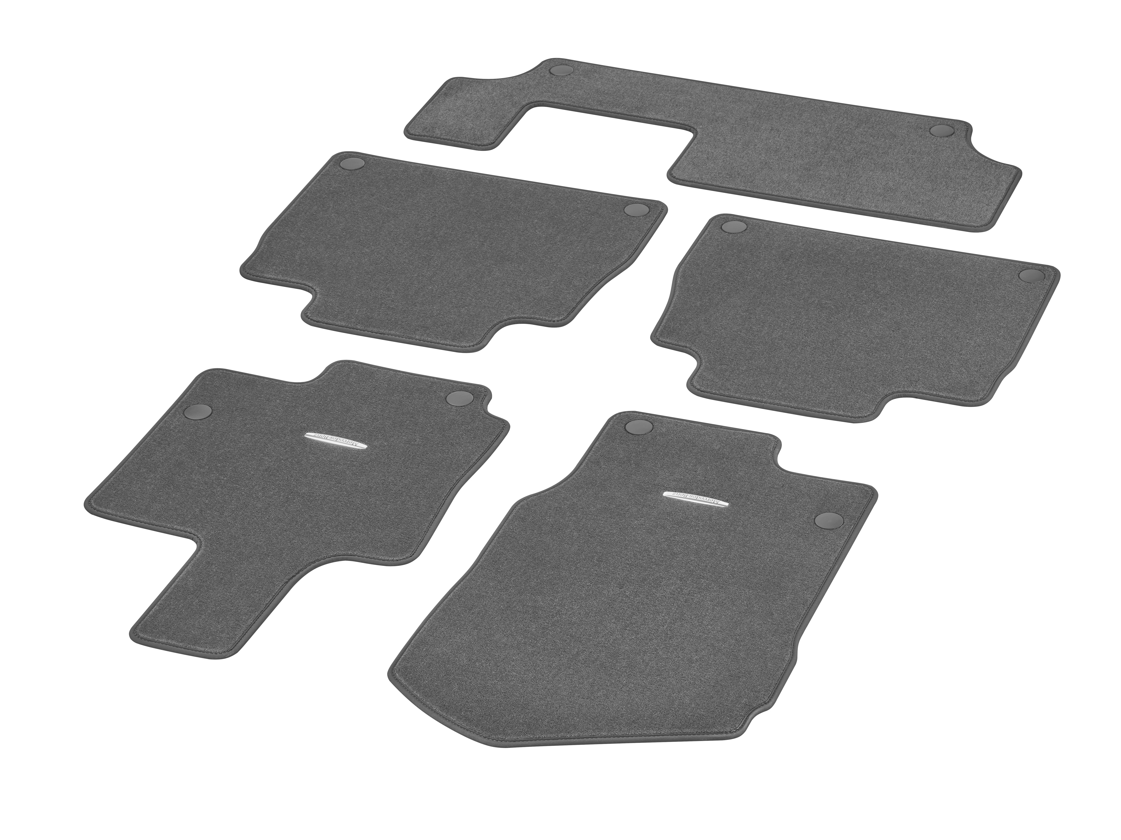 Velour floor mats CLASSIC, Set, Set of 5, with 3rd seat row - LHD, magma grey