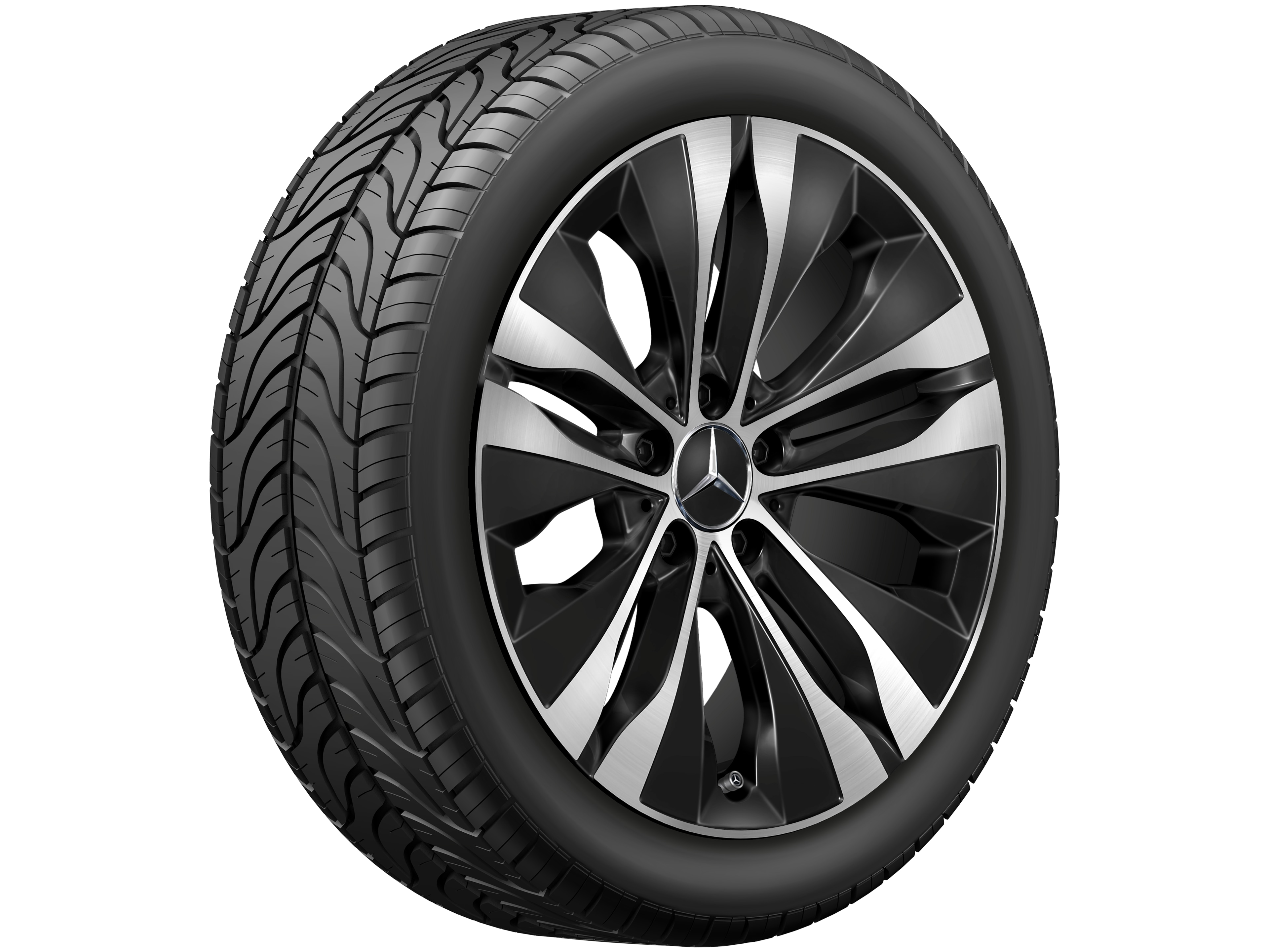 5-twin-spoke wheel, Aero, 45.7 cm (18-inch), High-sheen finish - 7,5 J x 18 ET 40, black, high-sheen