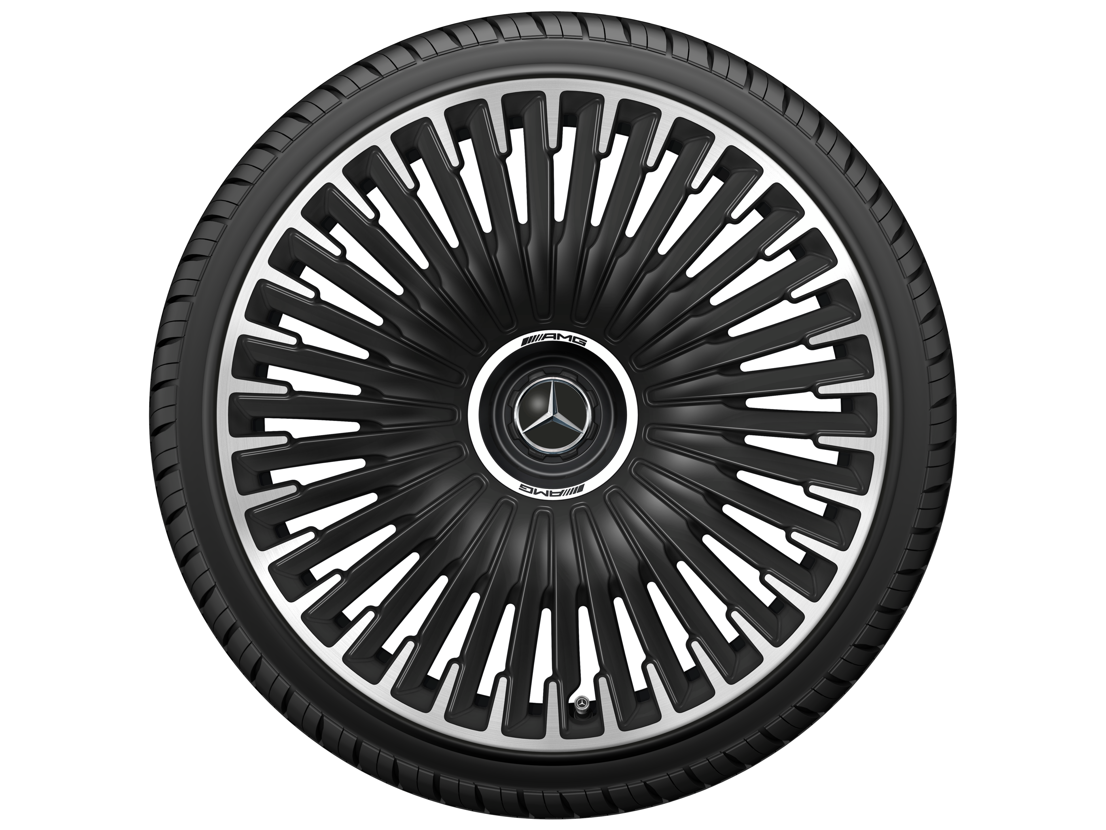 AMG multi-spoke wheel, 53.3 cm (21-inch), High-sheen rim flange - 9,5 J x 21 ET 52, matt black, high-sheen rim flange