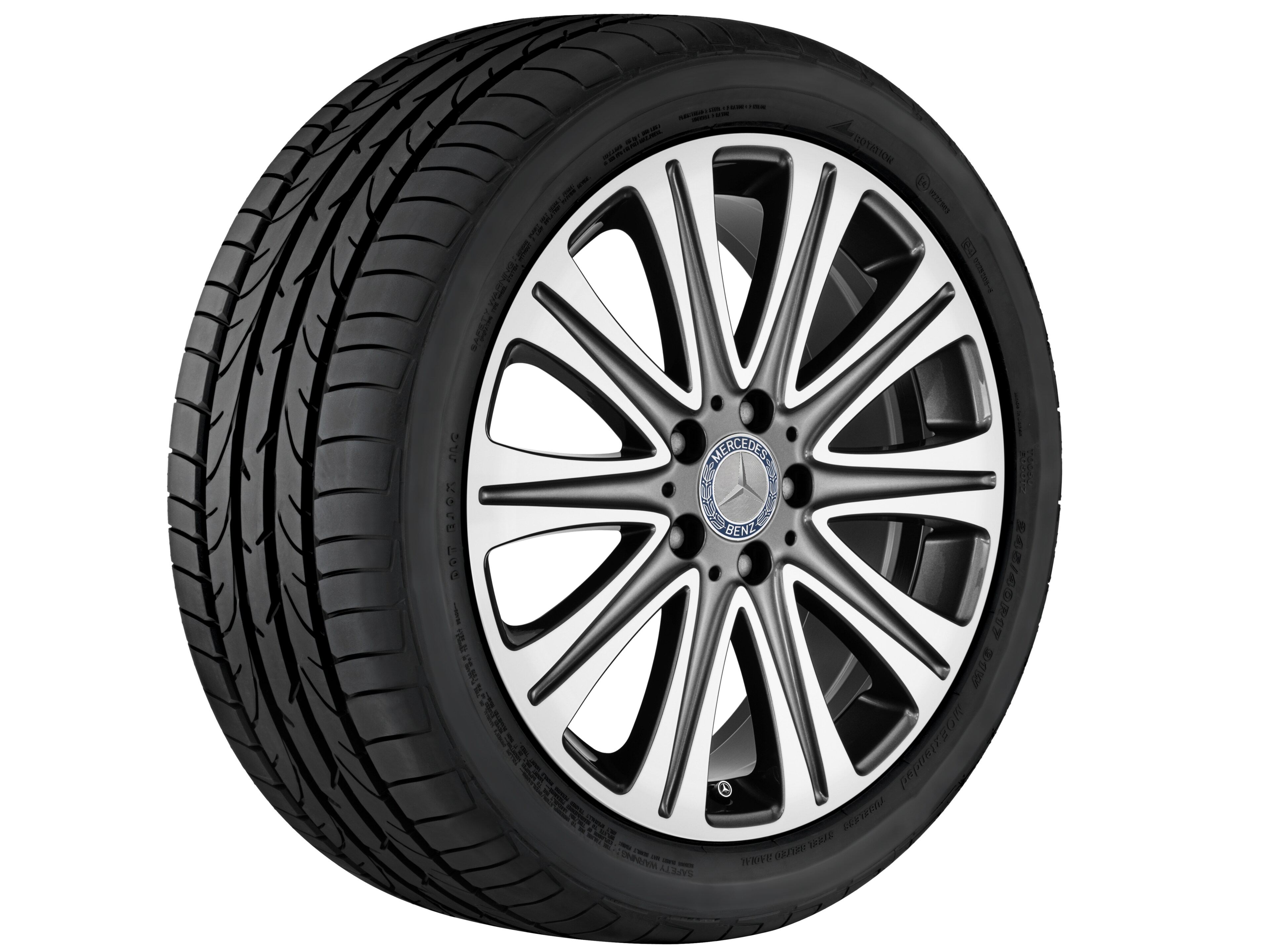 10-spoke wheel, 45.7 cm (18-inch), High-sheen finish - 7,5 J x 18 ET 52, tremolite metallic, high-sheen
