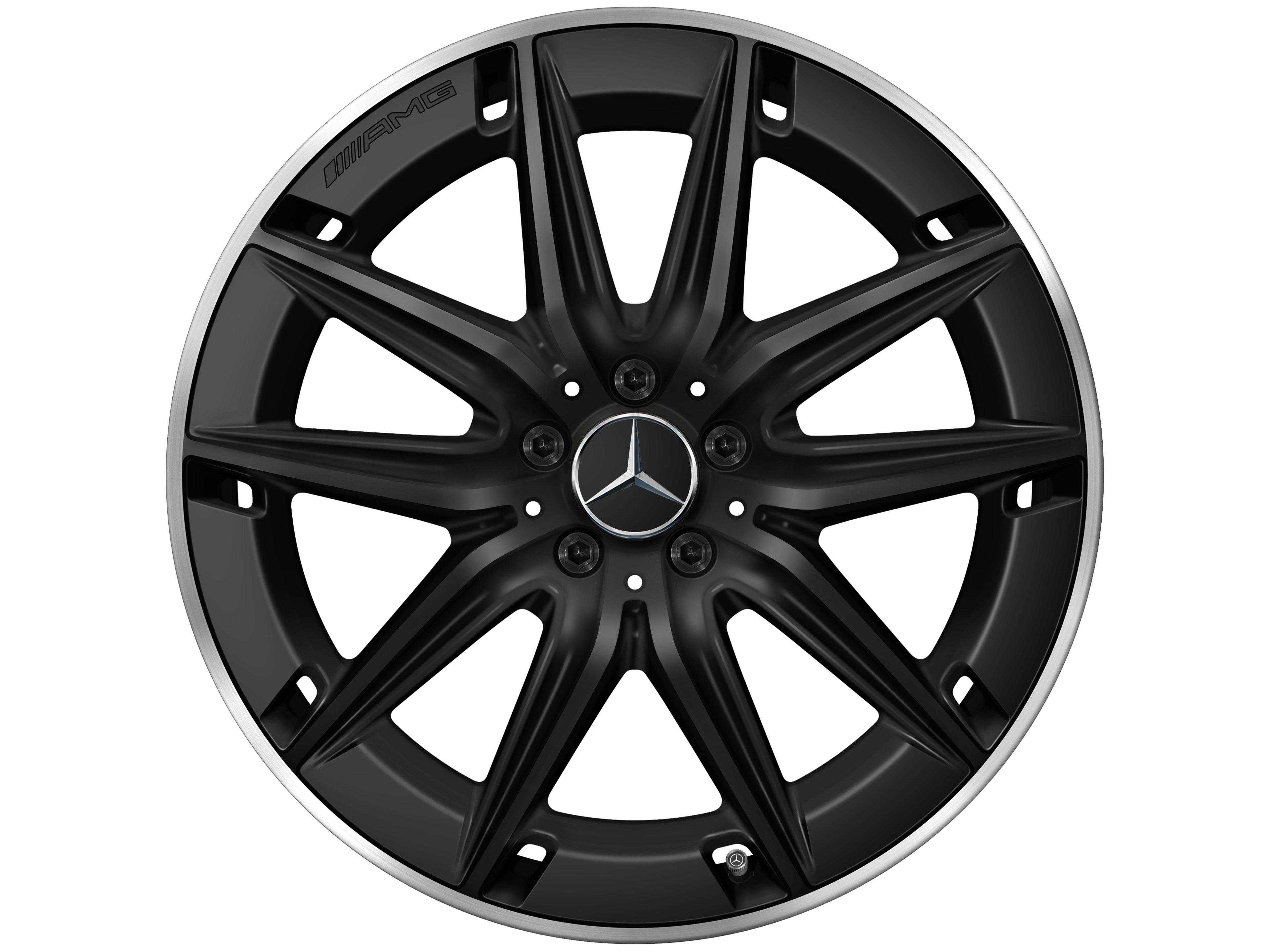 AMG 5-twin-spoke wheel, 50.8 cm (20-inch), High-sheen rim flange - 8,5 J x 20 ET 51,5, matt black, high-sheen rim flange