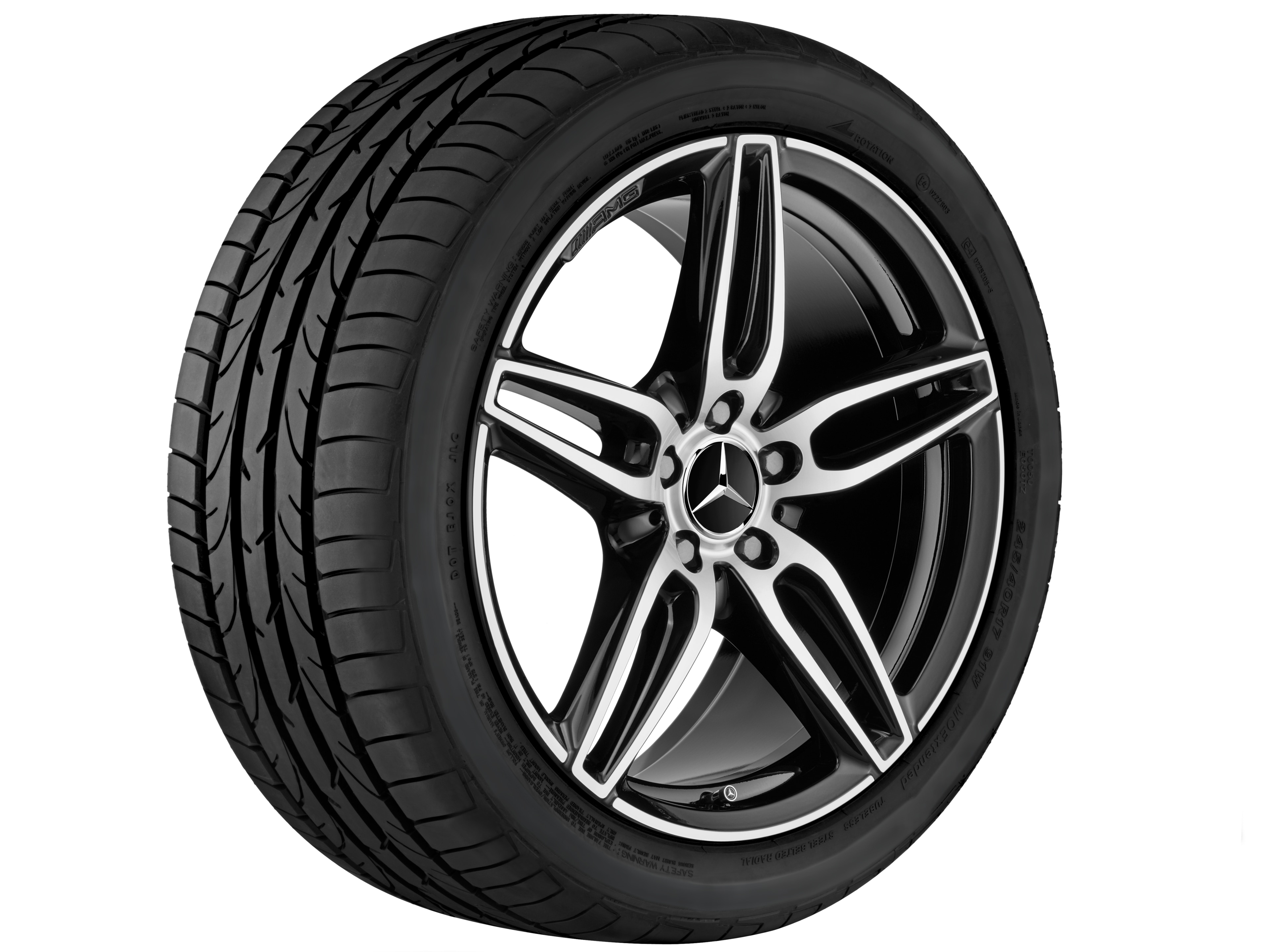 AMG 5-twin-spoke wheel, 48.3 cm (19-inch) - 8 J x 19 ET 20, black, high-sheen