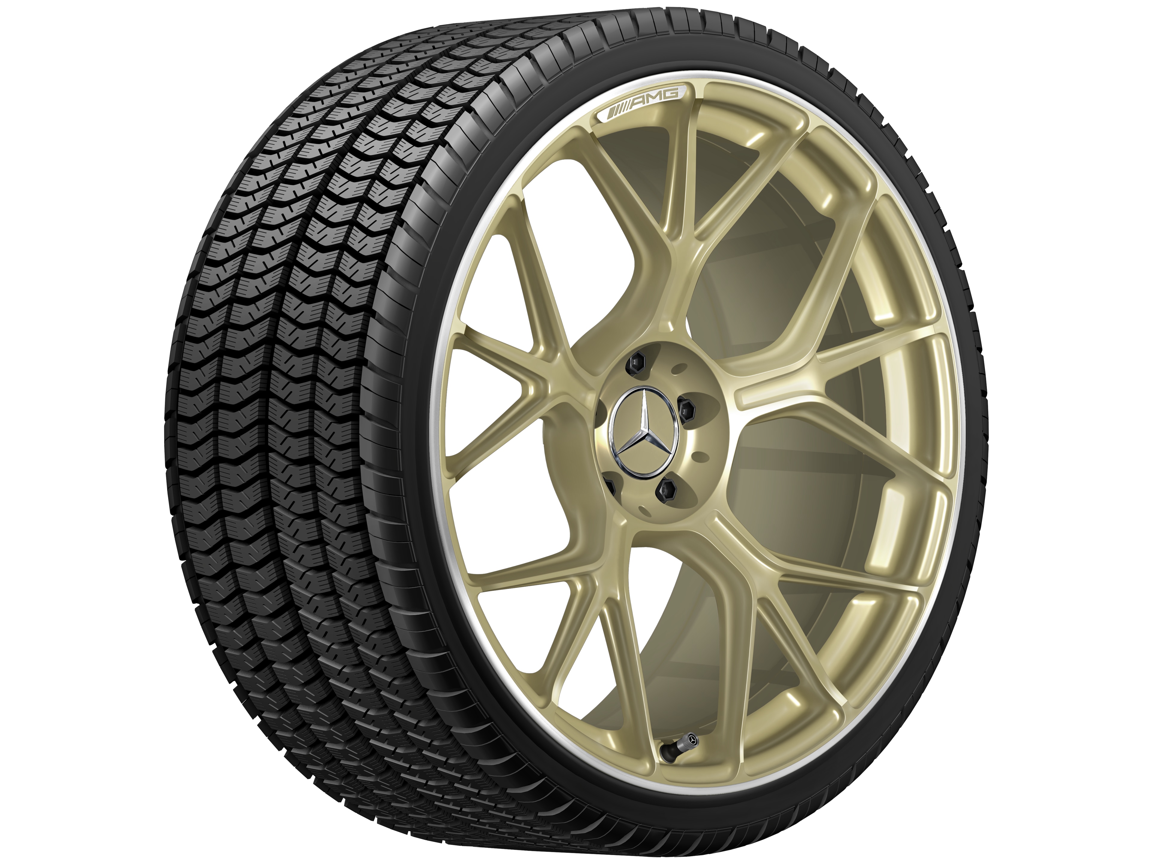 AMG forged wheel in cross-spoke design, 53.3 cm (21-inch) - 11 J x 21 ET 33, gold-coloured, high-sheen rim flange