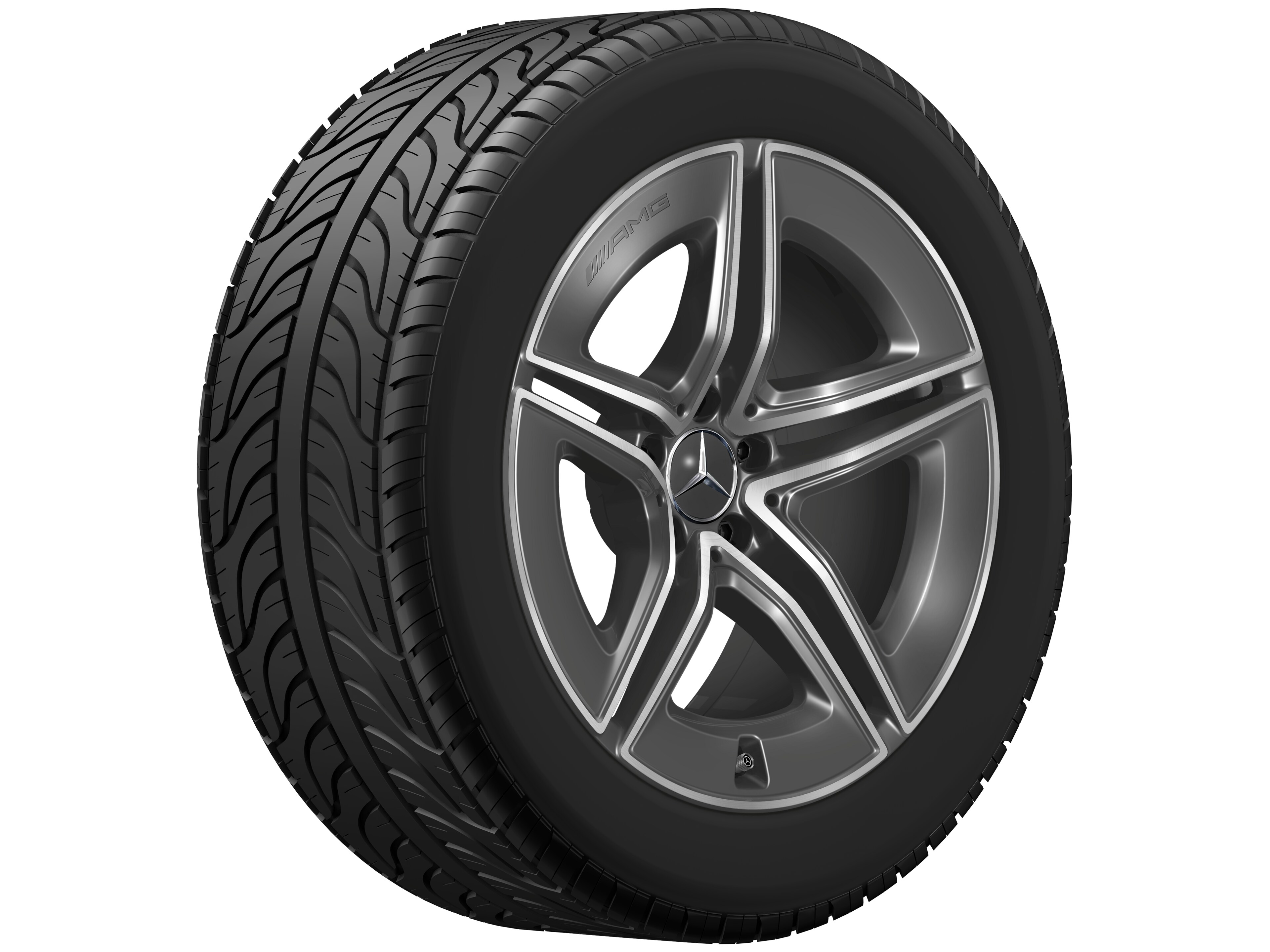 AMG 5-twin-spoke wheel, 48.3 cm (19-inch) - 8 J x 19 ET 21,5, tantalite grey, high-sheen