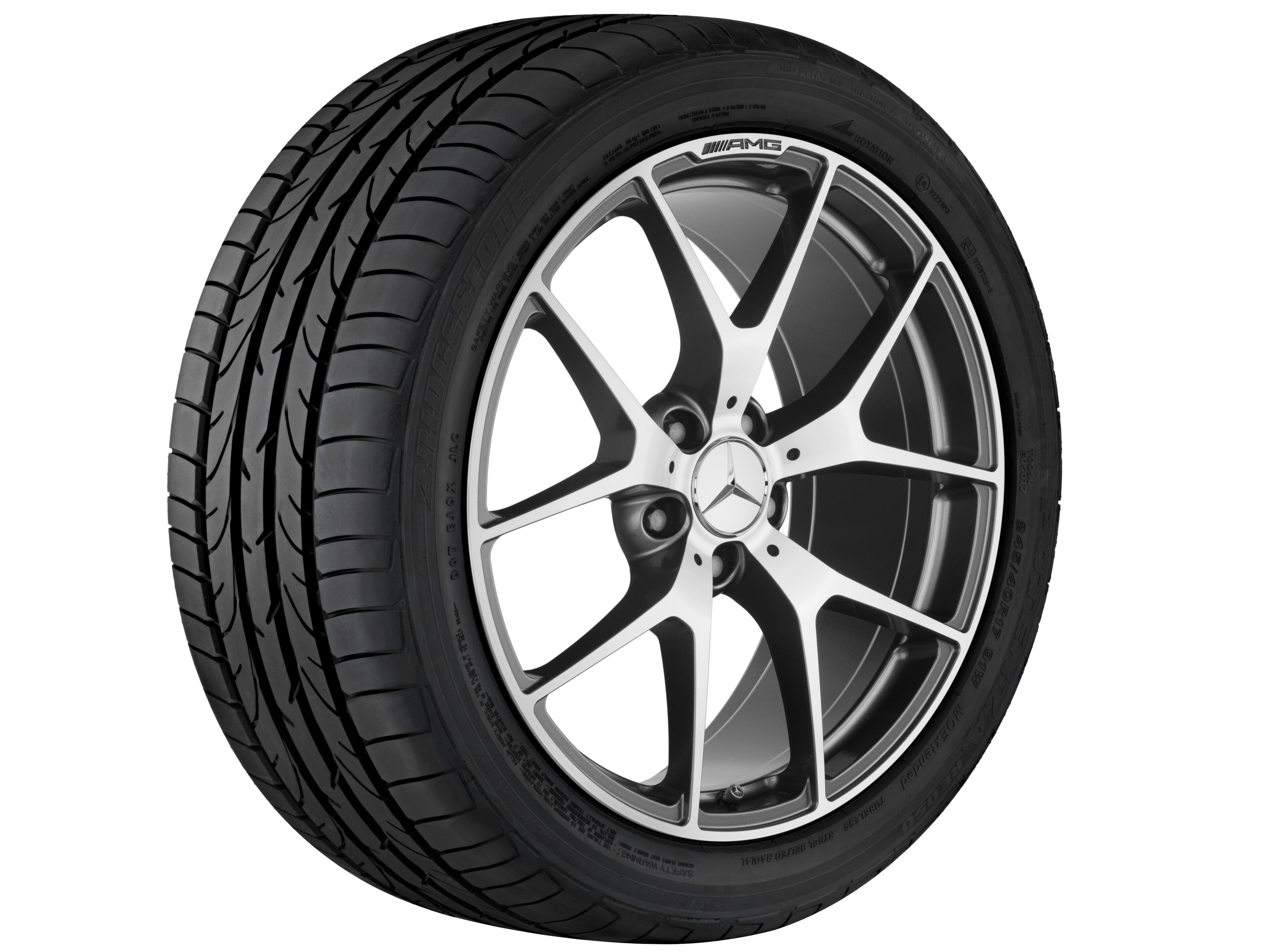 AMG forged wheel in cross-spoke design, 48.3 cm (19-inch) - 8 J x 19 ET 45, titanium grey, high-sheen