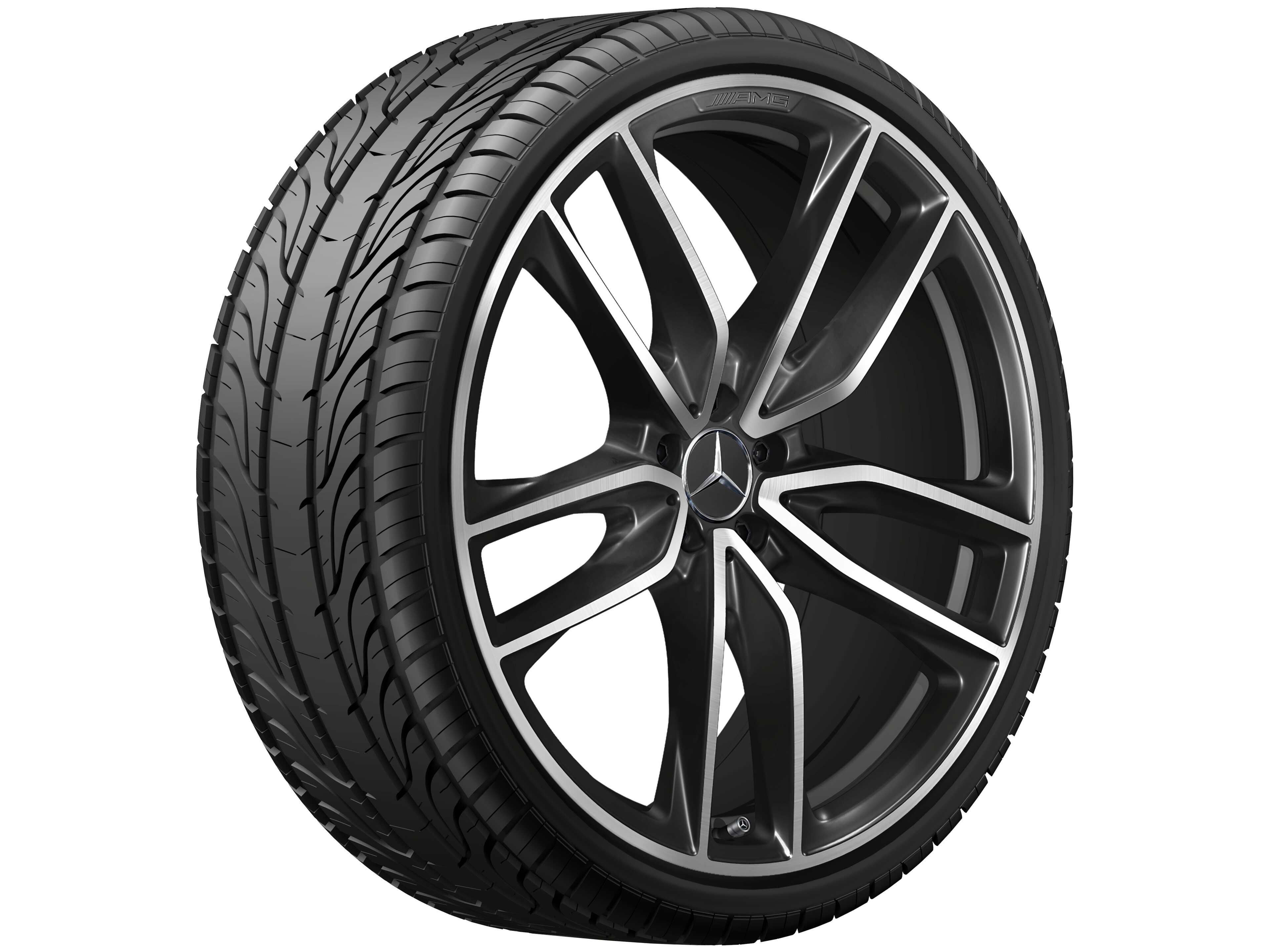 AMG 5-twin-spoke wheel, 58.4 cm (23-inch) - 11,5 J x 23 ET 47, black, high-sheen