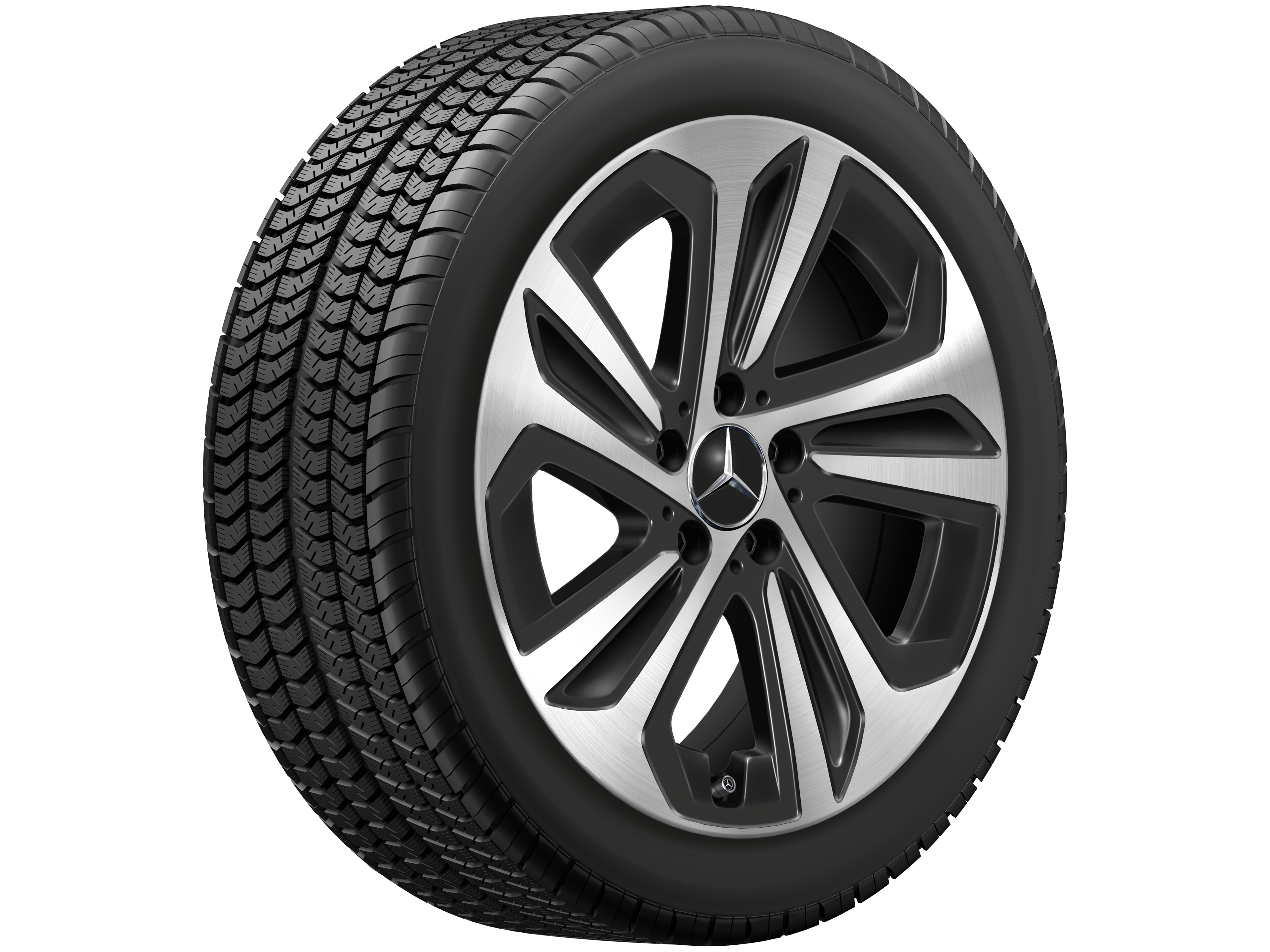 5-spoke wheel, Aero, 45.7 cm (18-inch), High-sheen finish - 7,5 J x 18 ET 49, black, high-sheen