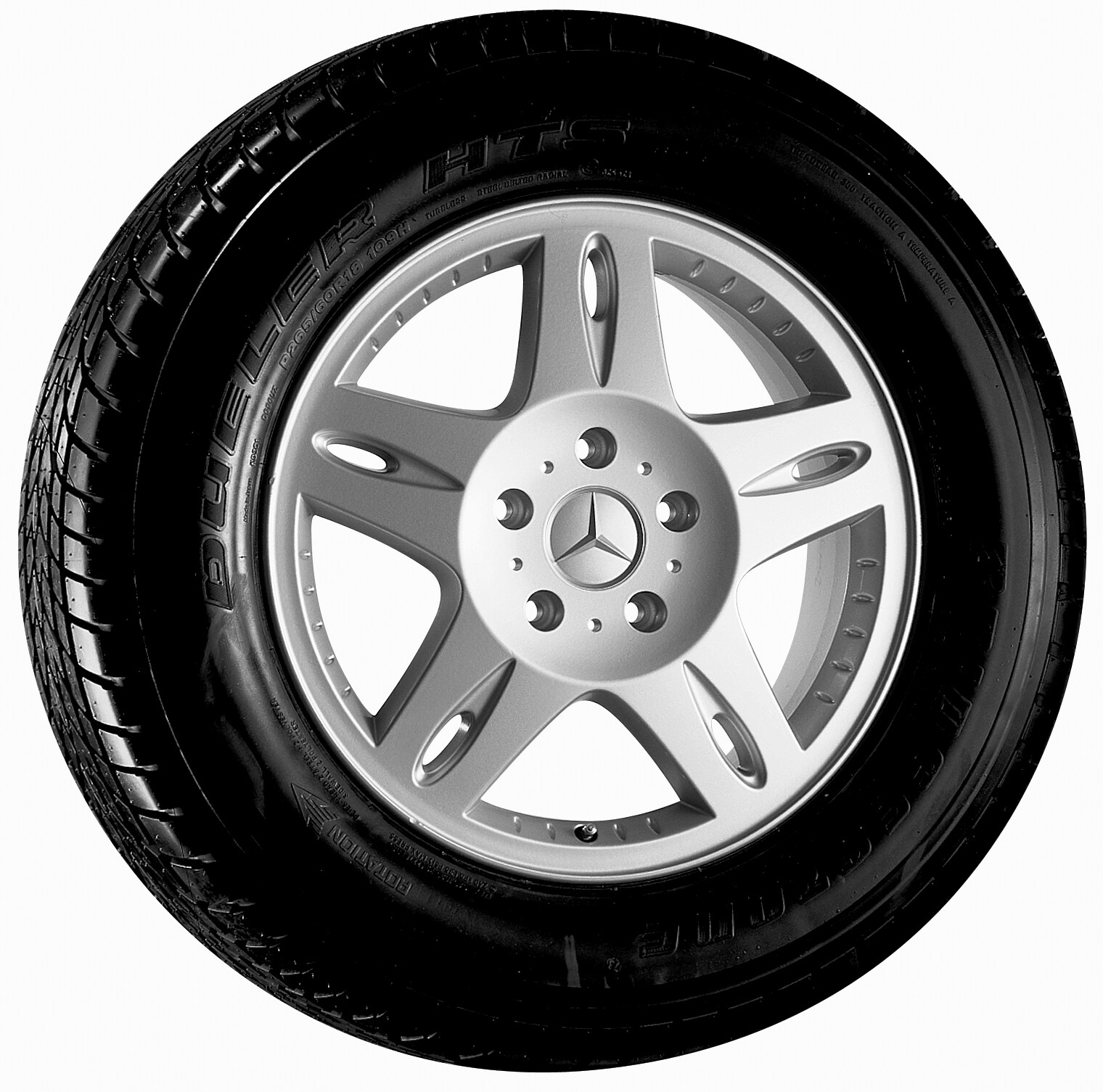 5-spoke wheel, Ashtaroth, 45.7 cm (18-inch) - 7,5 J x 18 ET 43, sterling silver