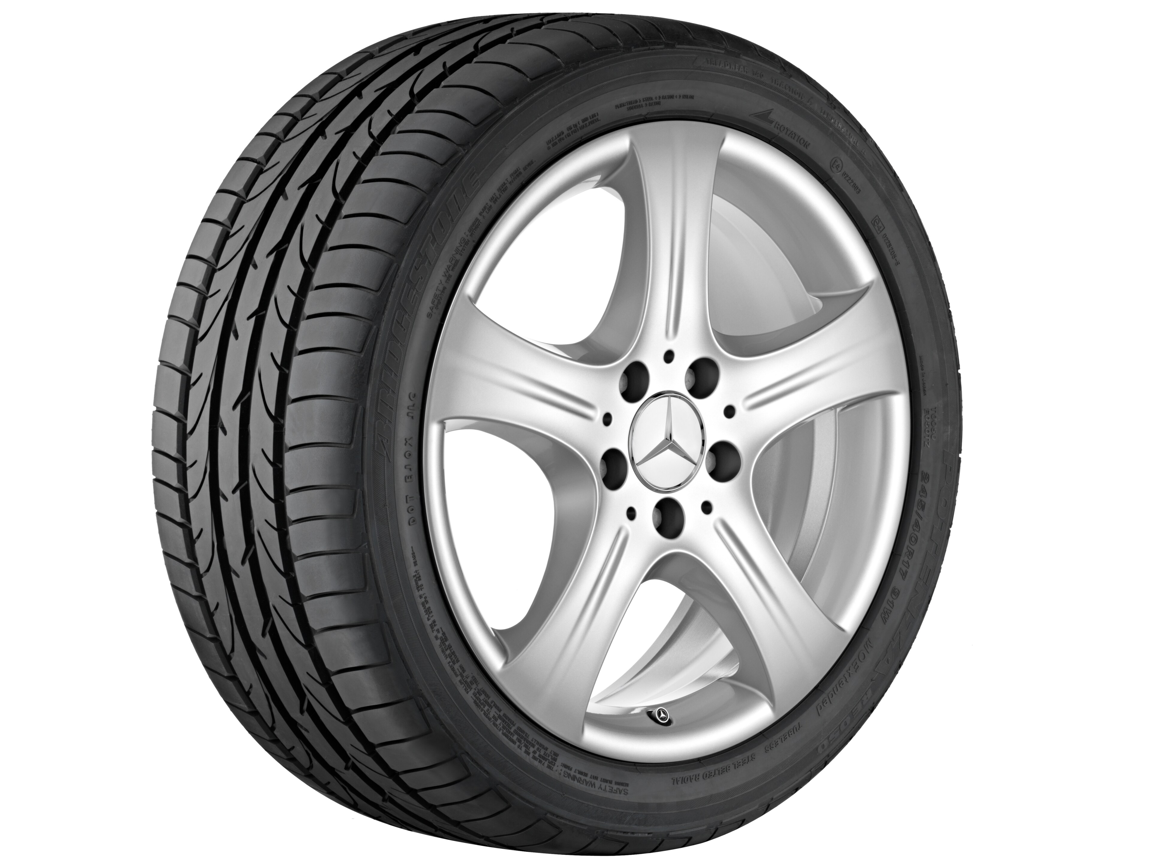 5-spoke wheel, 43.2 cm (17-inch) - 8,5 J x 17 ET 48, vanadium silver