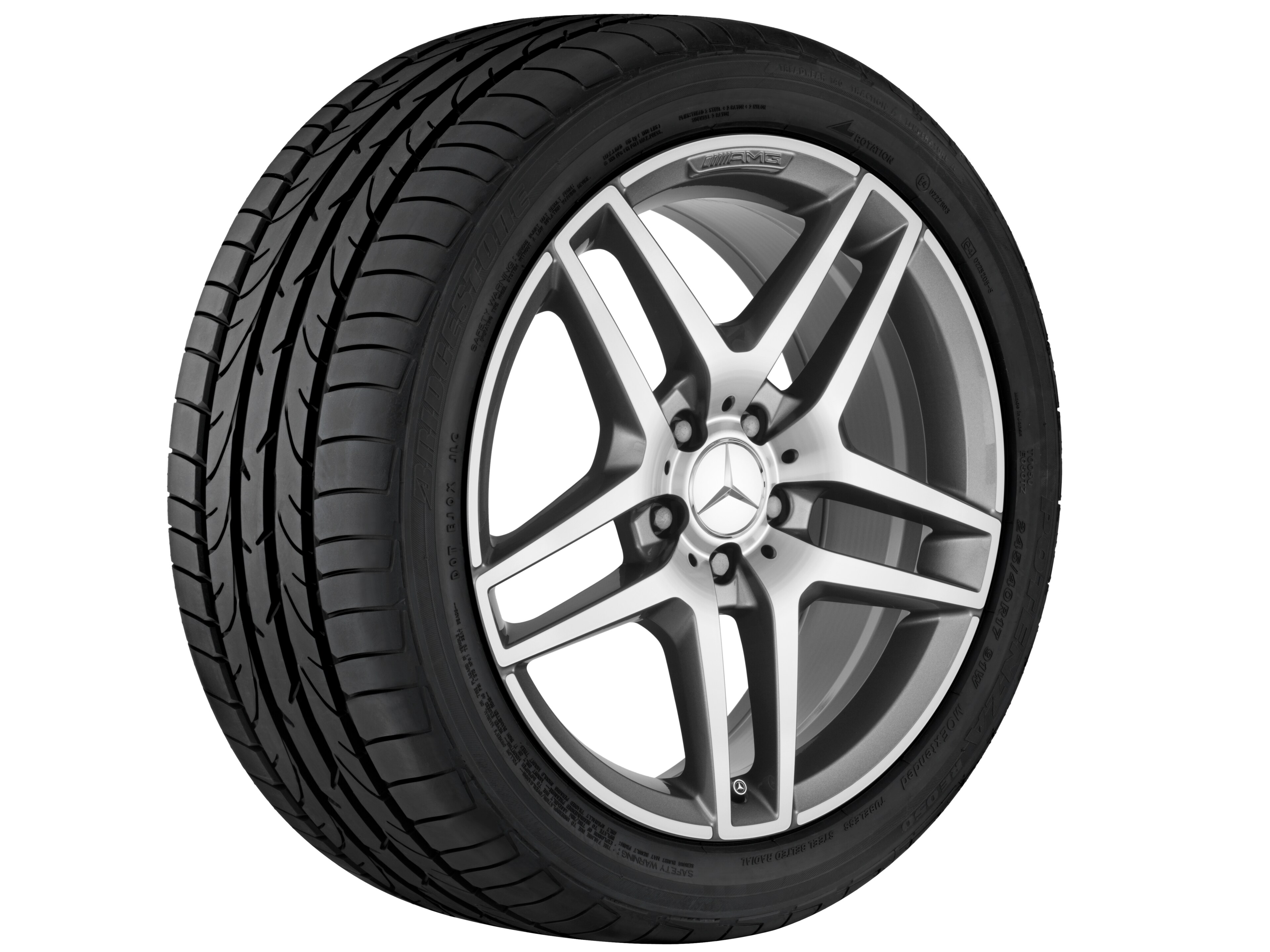 AMG 5-twin-spoke wheel, 45.7 cm (18-inch) - 8,5 J x 18 ET 48, titanium grey, high-sheen