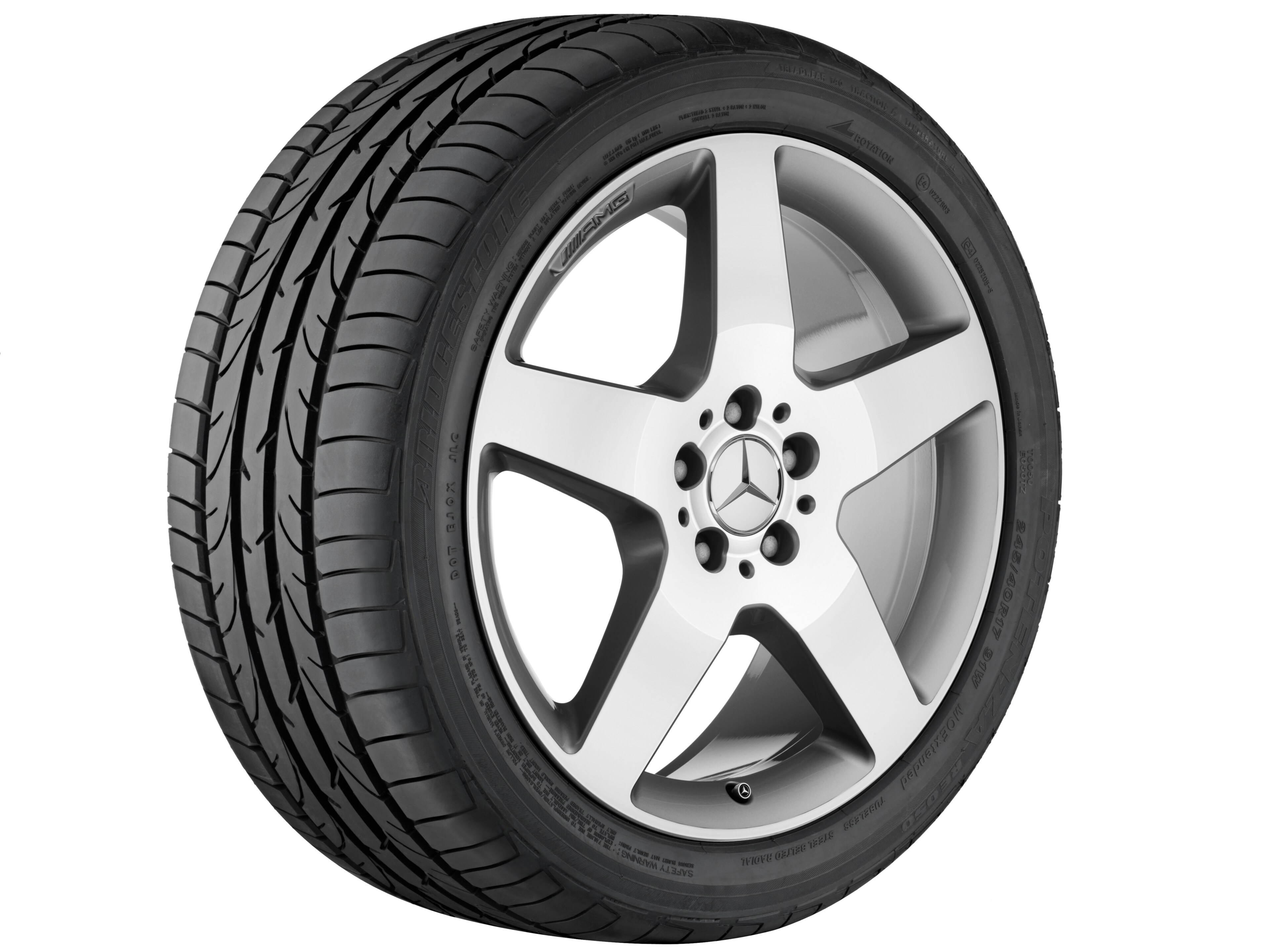 AMG 5-spoke wheel, 48.3 cm (19-inch) - 8,5 J x 19 ET 59, silver-coloured, painted