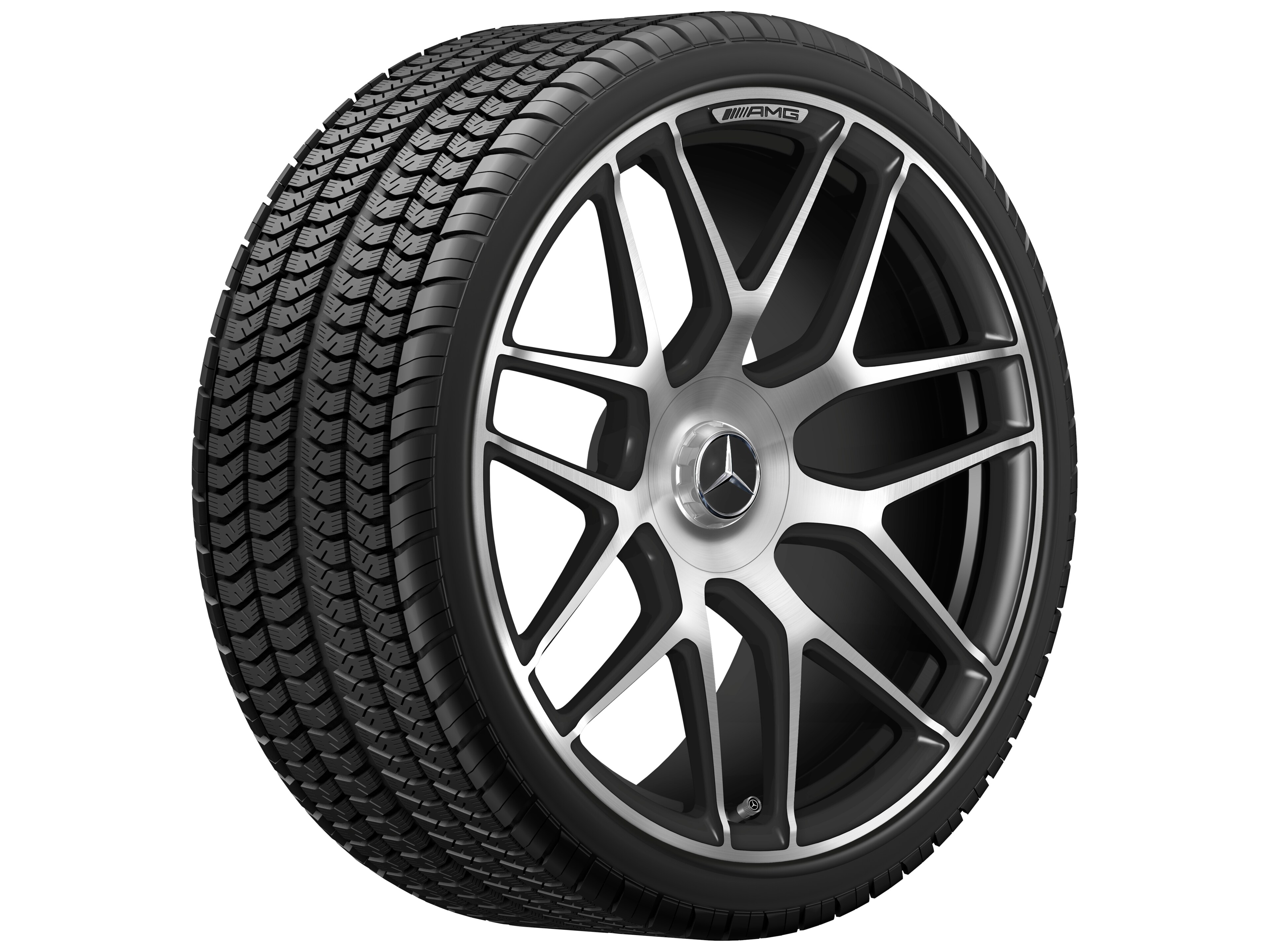 AMG forged wheel in cross-spoke design, 53.3 cm (21-inch) - 10 J x 21 ET 30, matt black, high-sheen