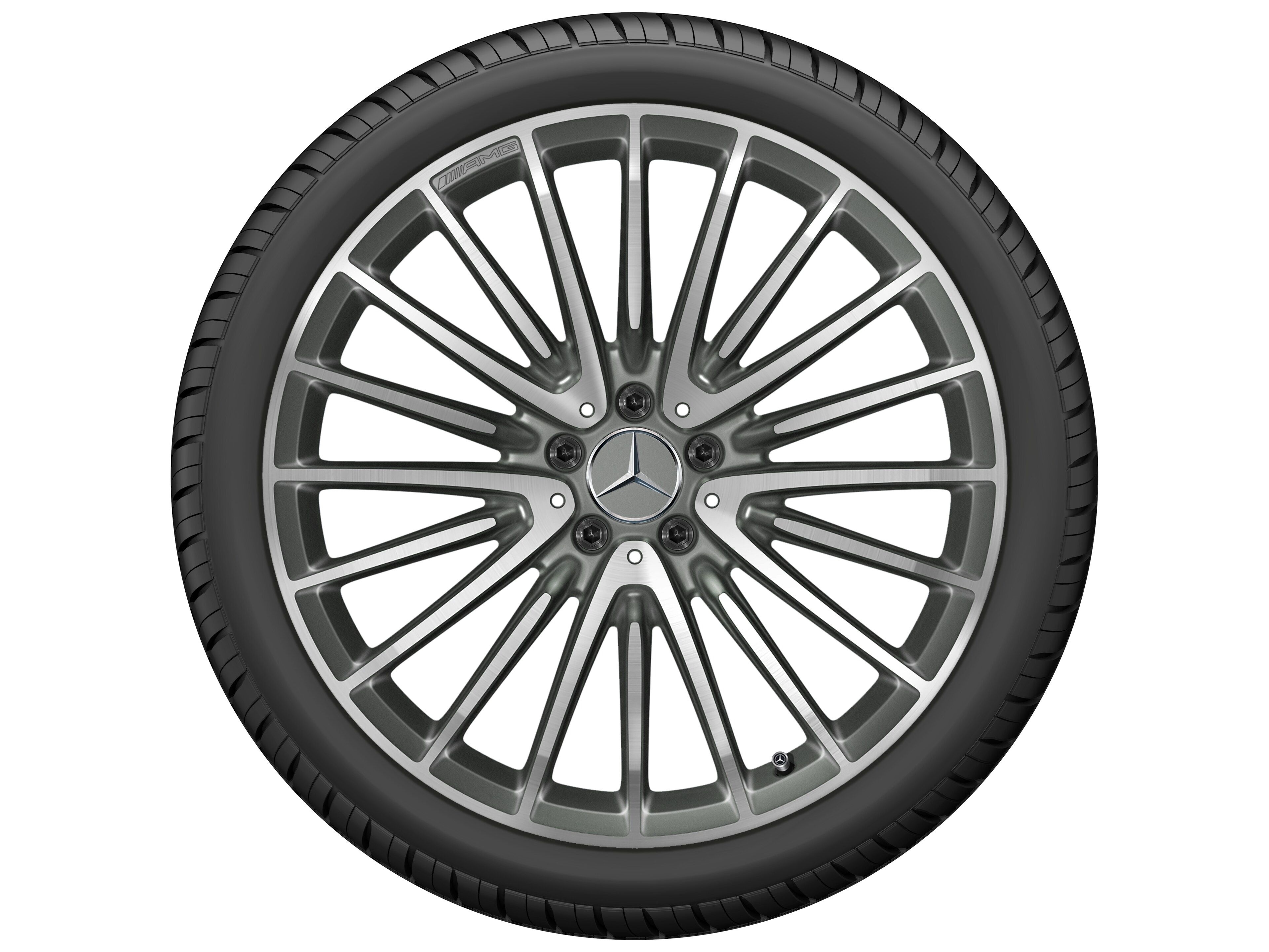 AMG multi-spoke wheel, 53.3 cm (21-inch) - 10 J x 21 ET 28, titanium grey, high-sheen
