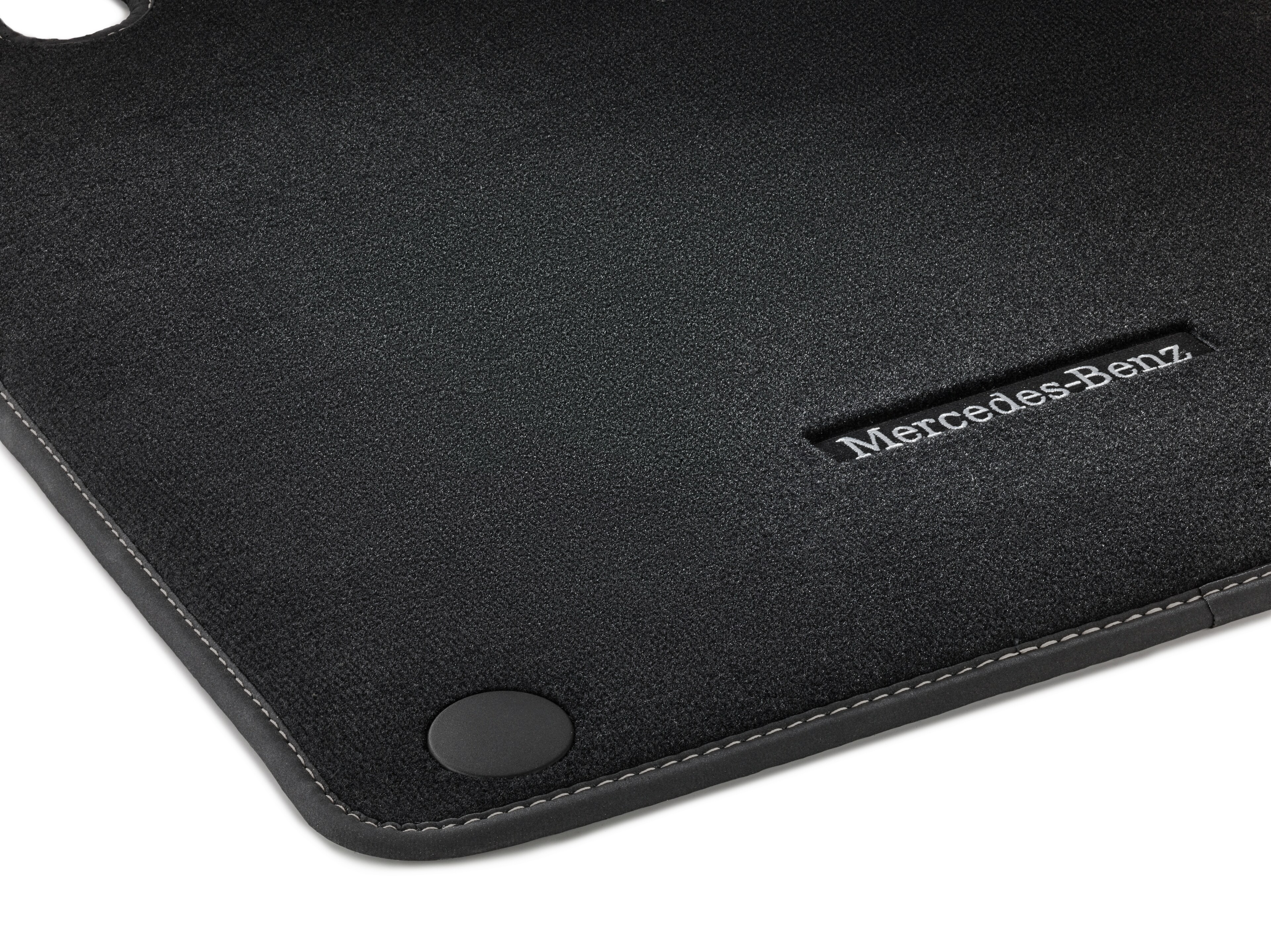 Velour floor mats CLASSIC, Set, Set of 4, Alpaca grey topstitching