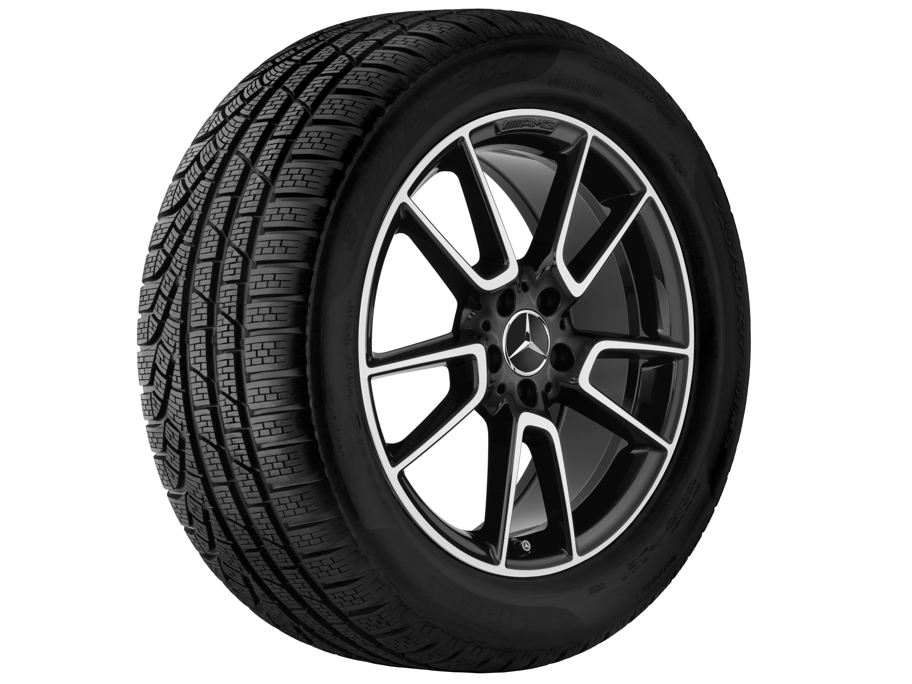 AMG 5-twin-spoke wheel, 48.3 cm (19-inch) - 7,5 J x 19 ET 44, black, high-sheen