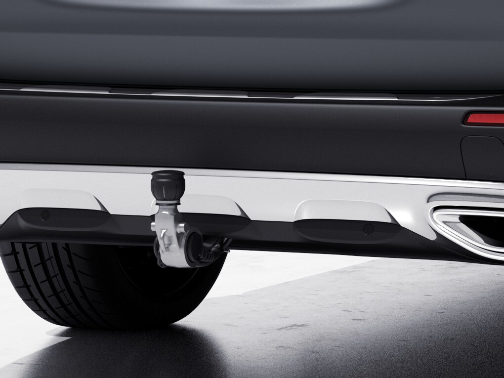 Trailer hitch, fully power-adjustable tilt-down, without electrical set, ECE - Steel, black