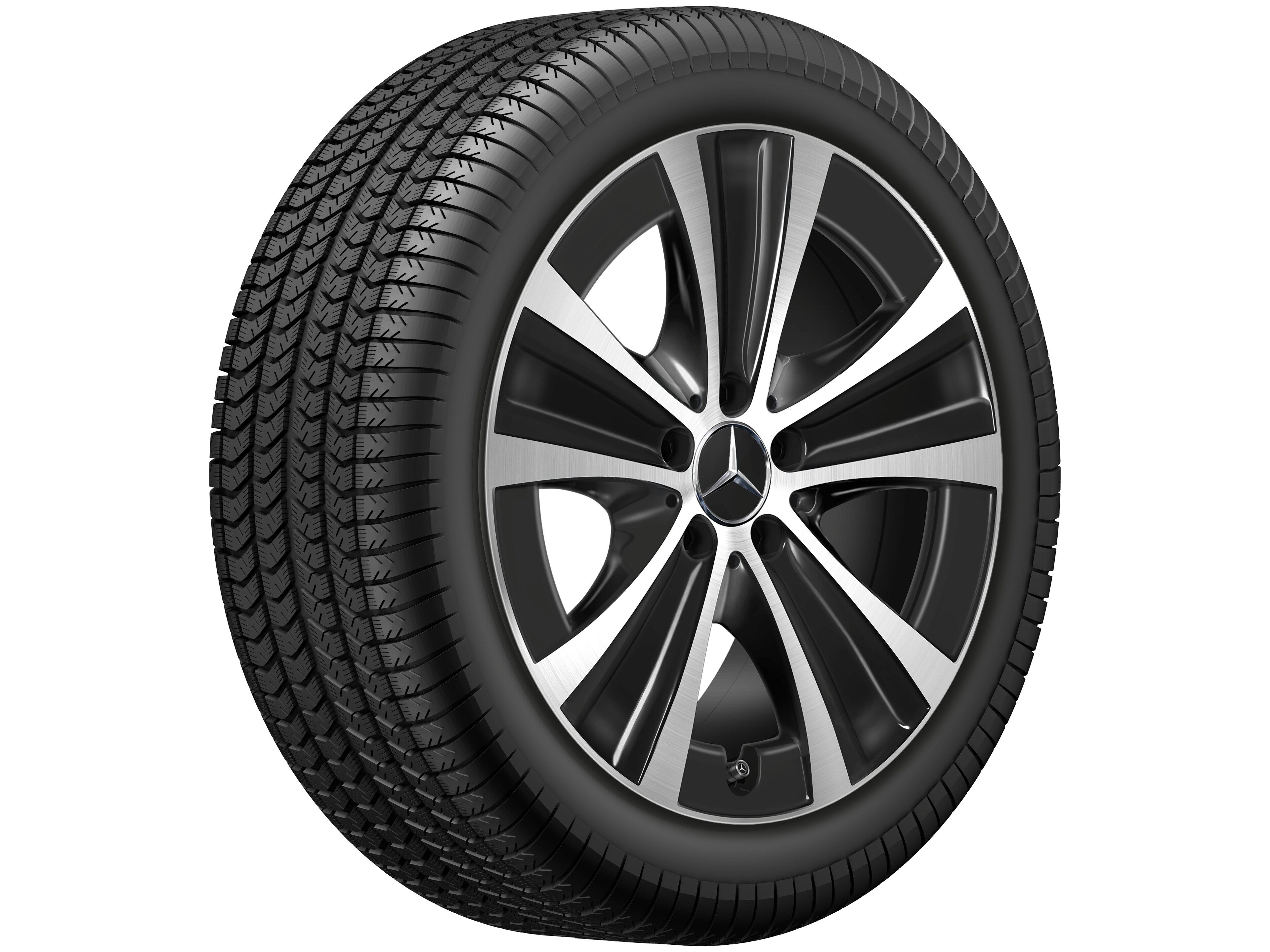 5-spoke wheel, 45.7 cm (18-inch) - 9 J x 18 ET 52,5, black, high-sheen