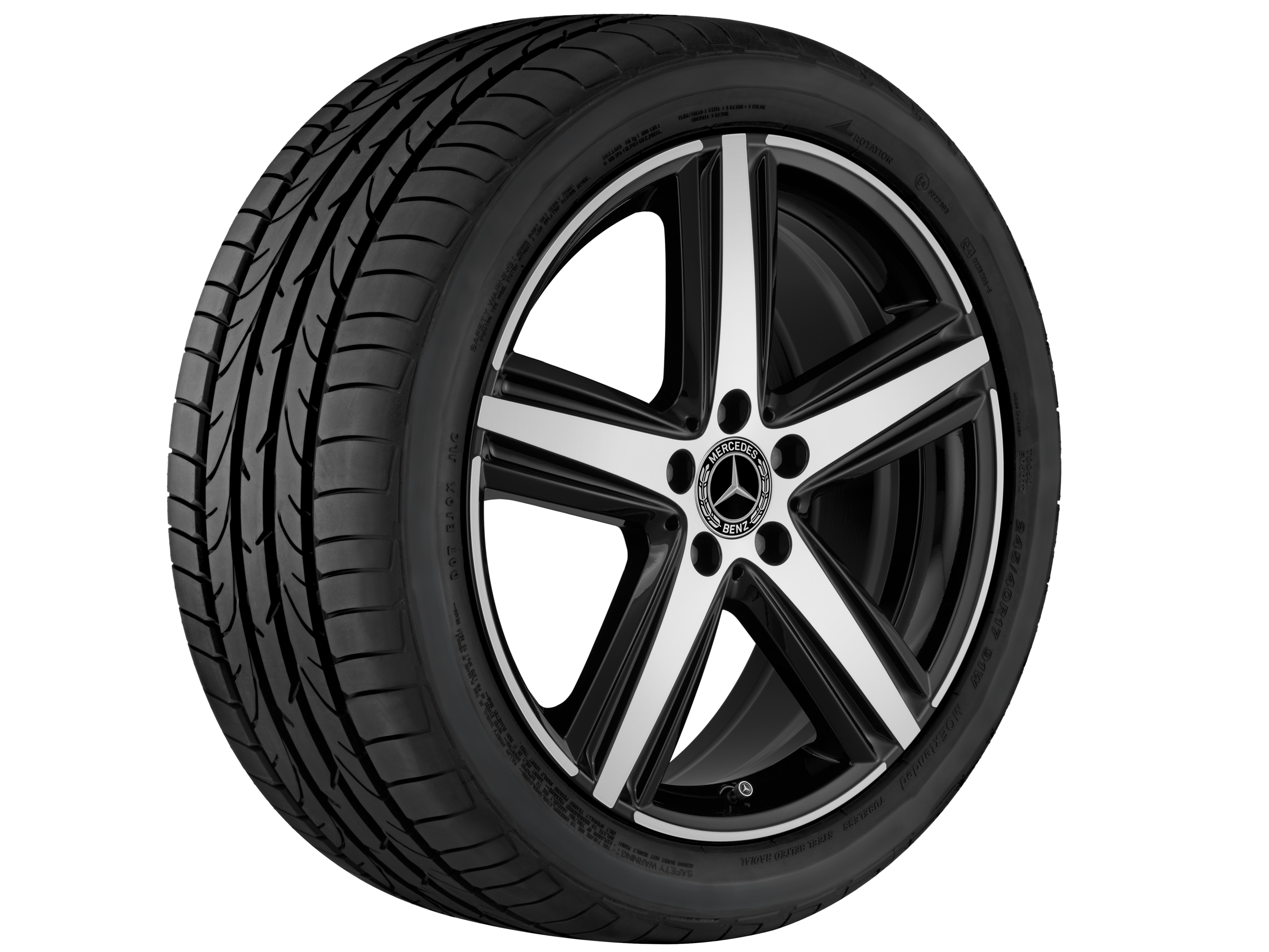 5-spoke wheel, 48.3 cm (19-inch), High-sheen finish - 7,5 J x 19 ET 49, black, high-sheen