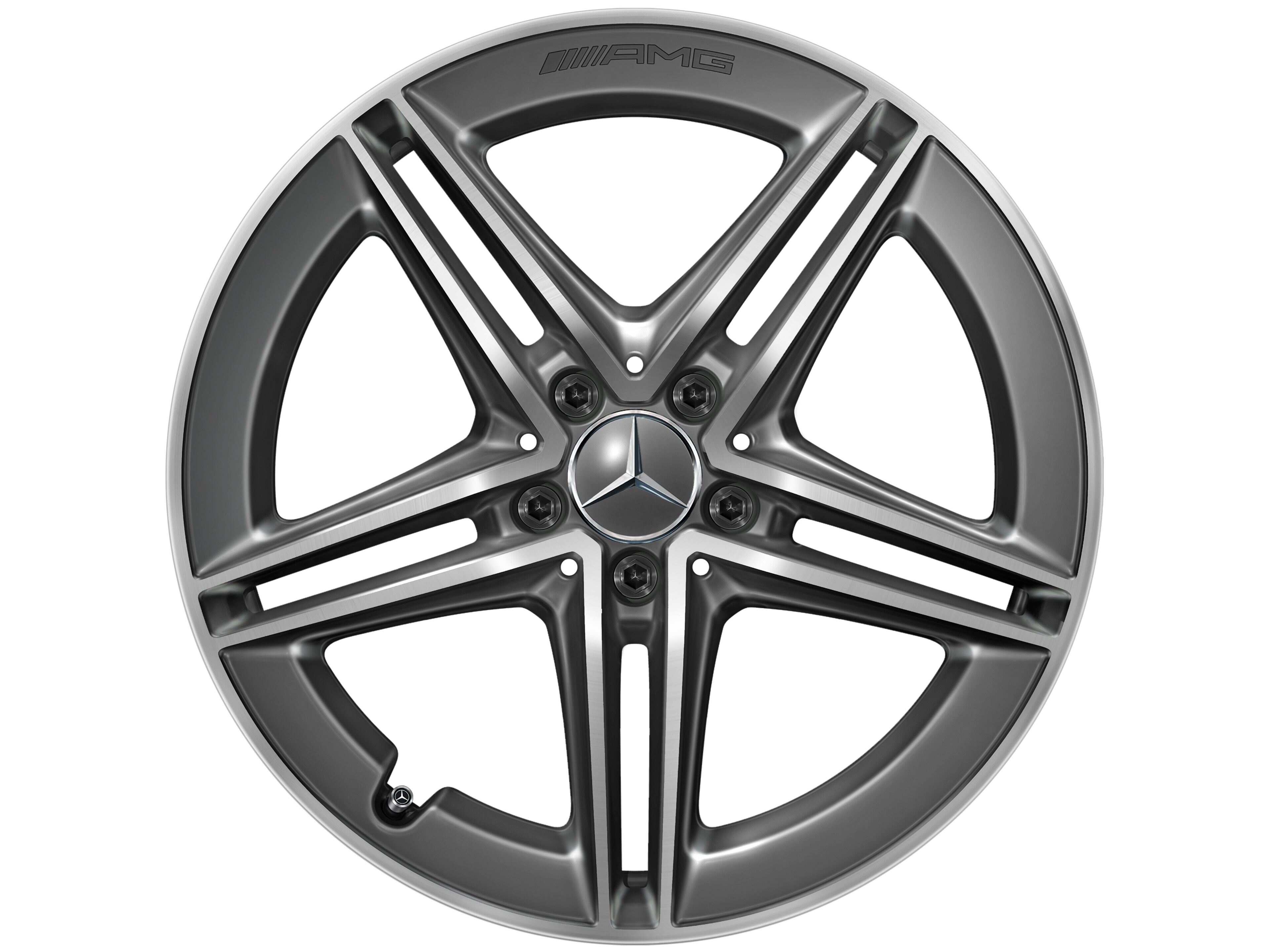 AMG 5-twin-spoke wheel, 48.3 cm (19-inch) - 9 J x 19 ET 52, tantalite grey, high-sheen
