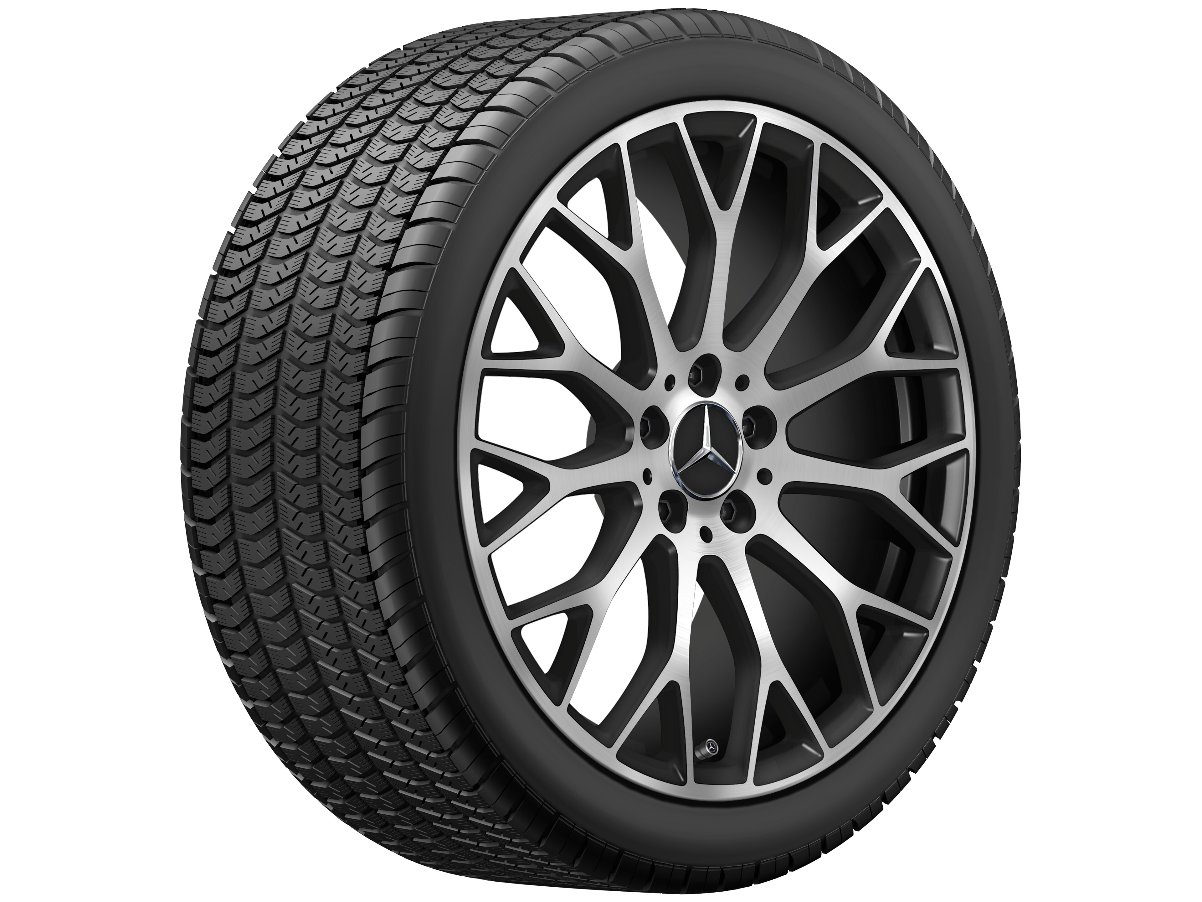 AMG cross-spoke wheel, 48.3 cm (19-inch) - 9 J x 19 ET 61, matt black, high-sheen