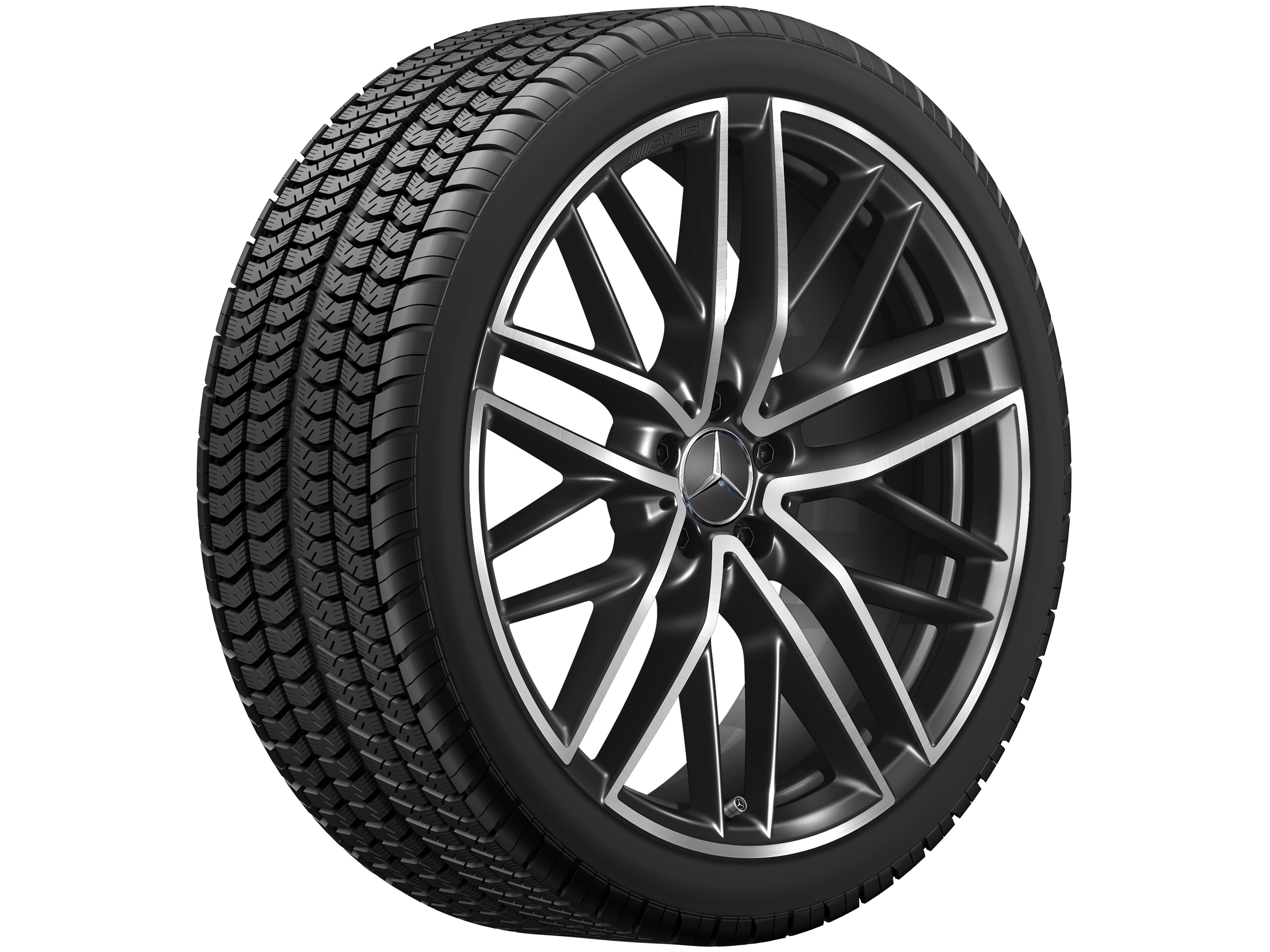 AMG 5-twin-spoke wheel, 53.3 cm (21-inch) - 9,5 J x 21 ET 22, black, high-sheen
