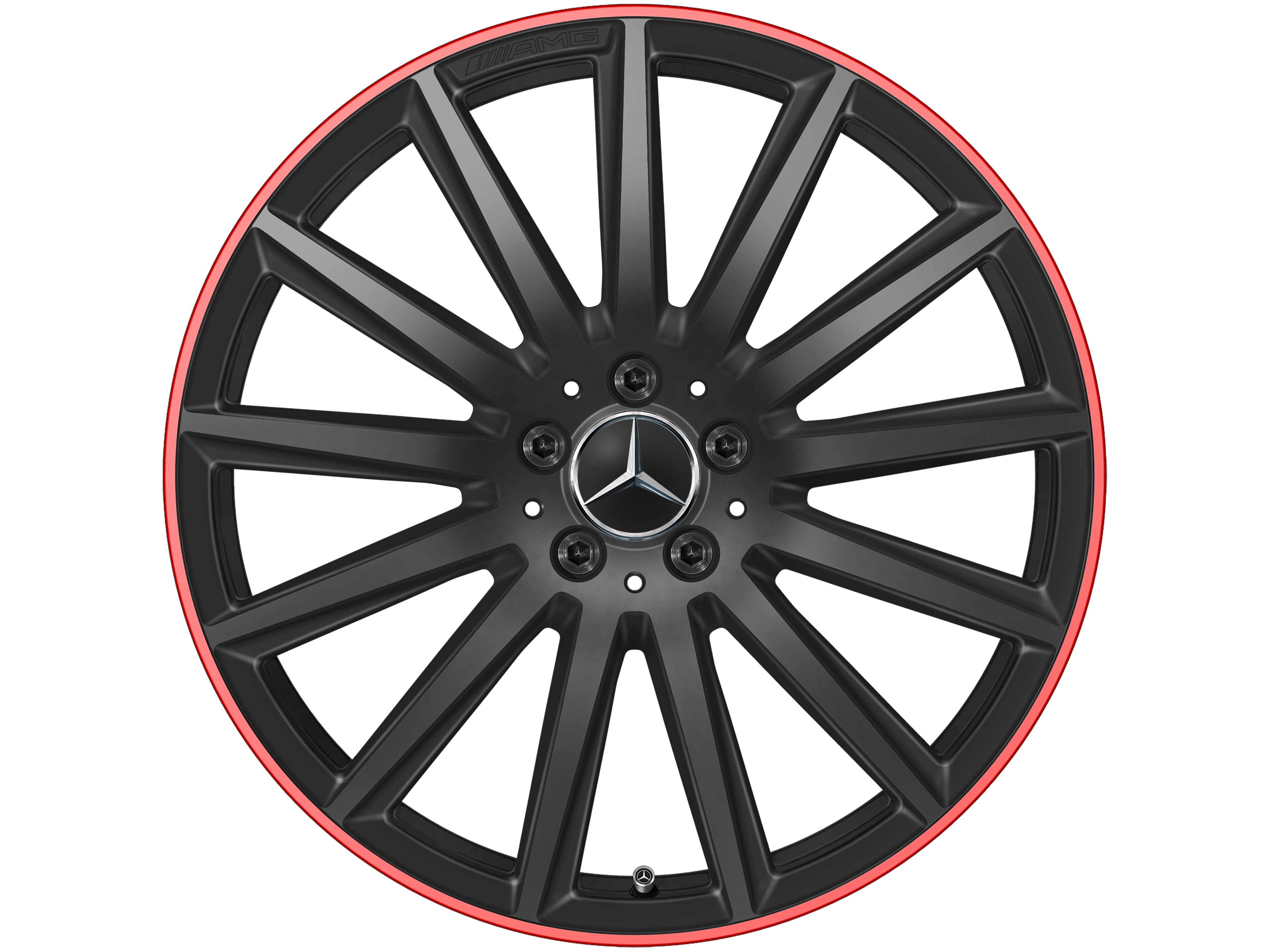 AMG multi-spoke wheel, 50.8 cm (20-inch), Rim flange, painted red - 8 J x 20 ET 48, black