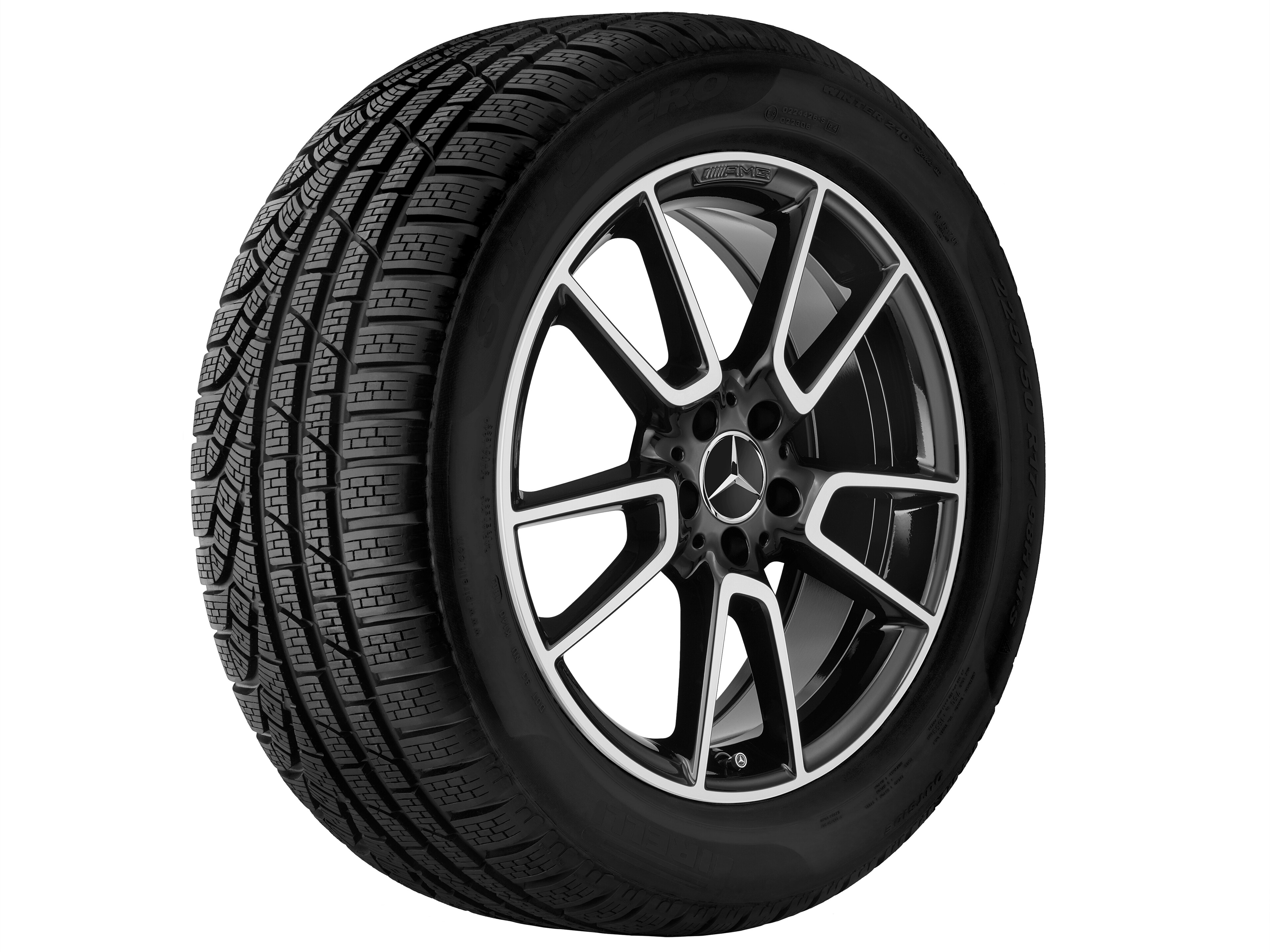 AMG 5-twin-spoke wheel, 48.3 cm (19-inch) - 8,5 J x 19 ET 52, black, high-sheen