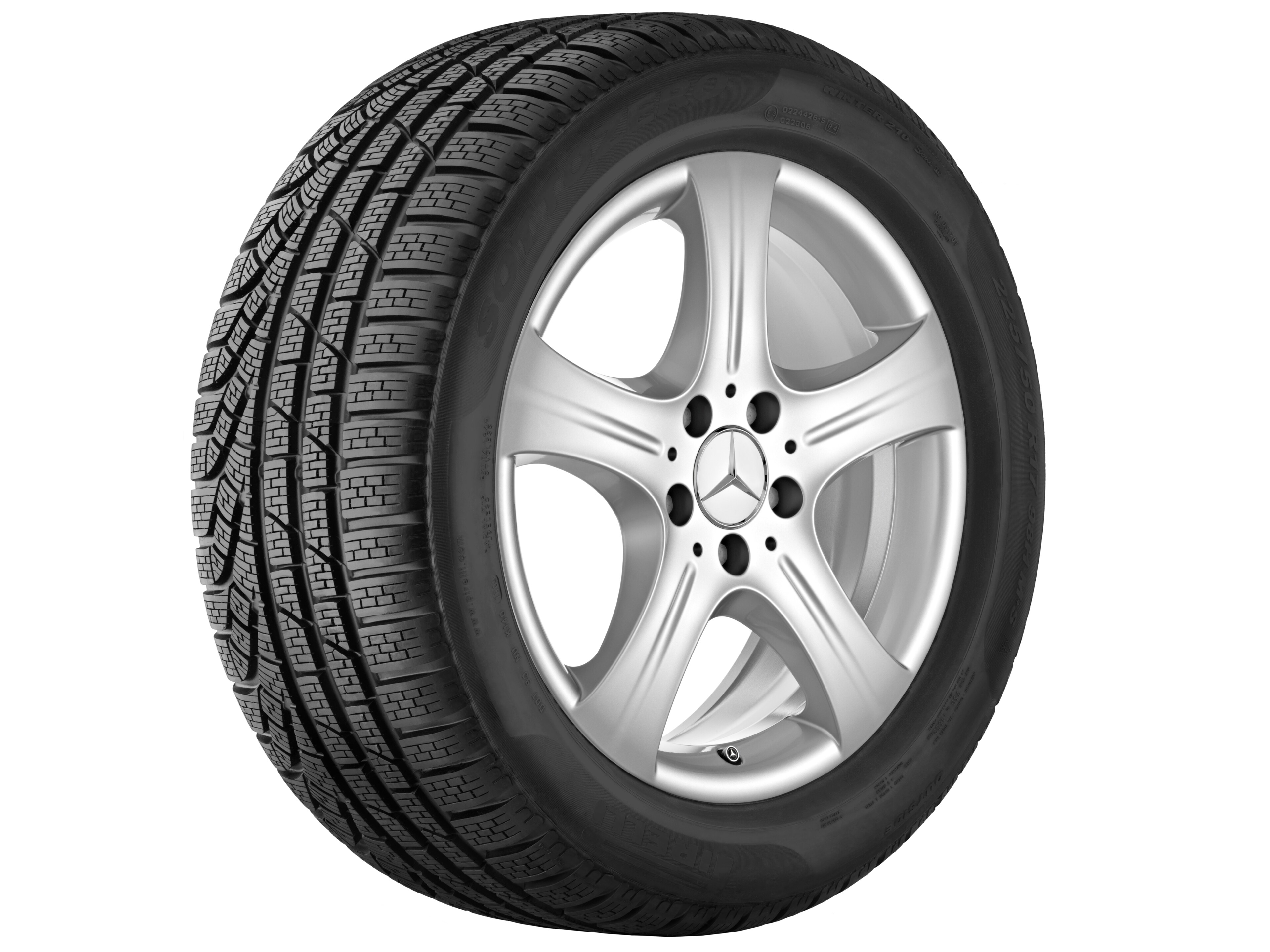 5-spoke wheel, 43.2 cm (17-inch) - 8,5 J x 17 ET 48, vanadium silver