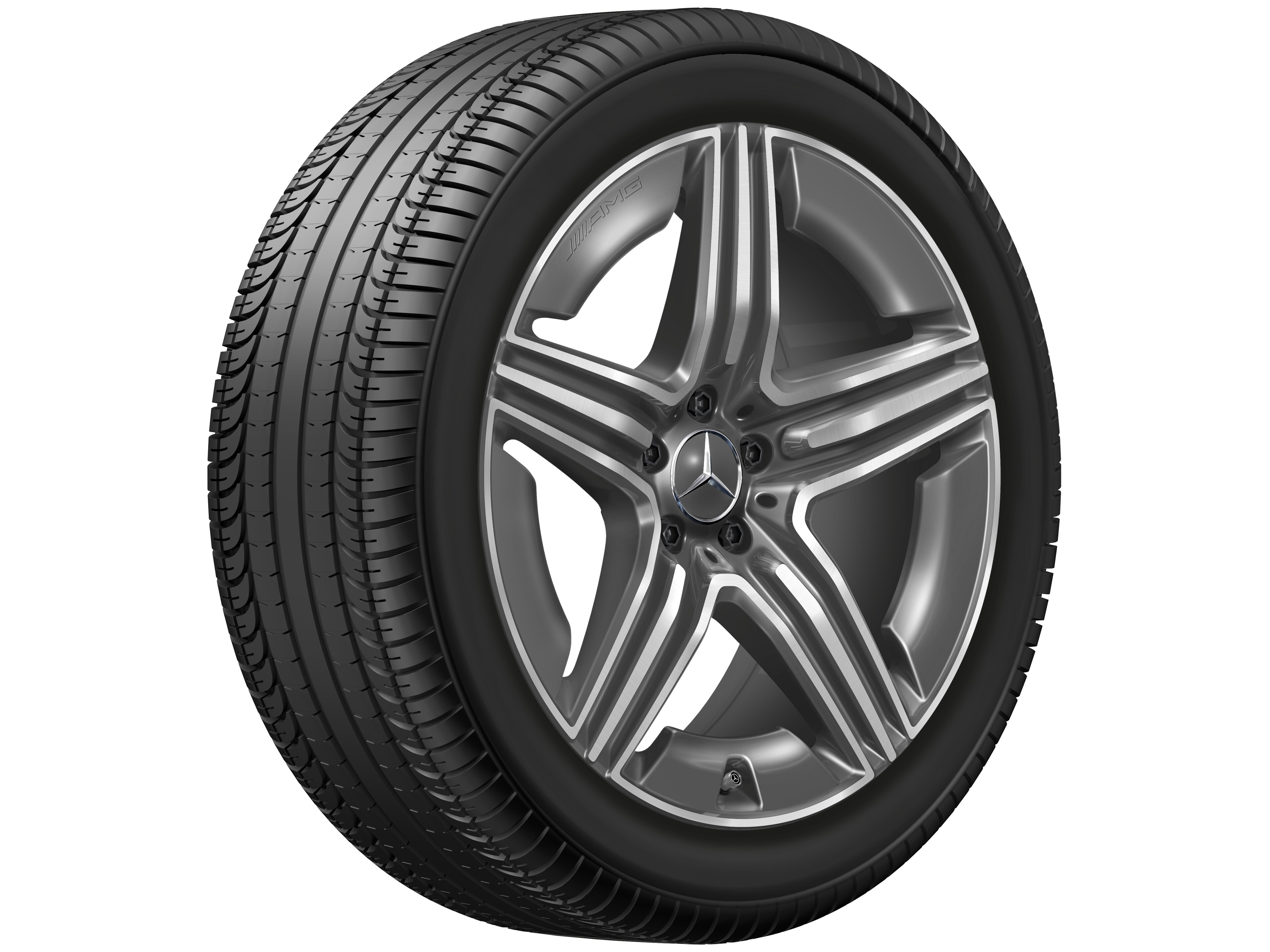 AMG 5-twin-spoke wheel, 50.8 cm (20-inch) - 9,5 J x 20 ET 35,5, tantalite grey, high-sheen
