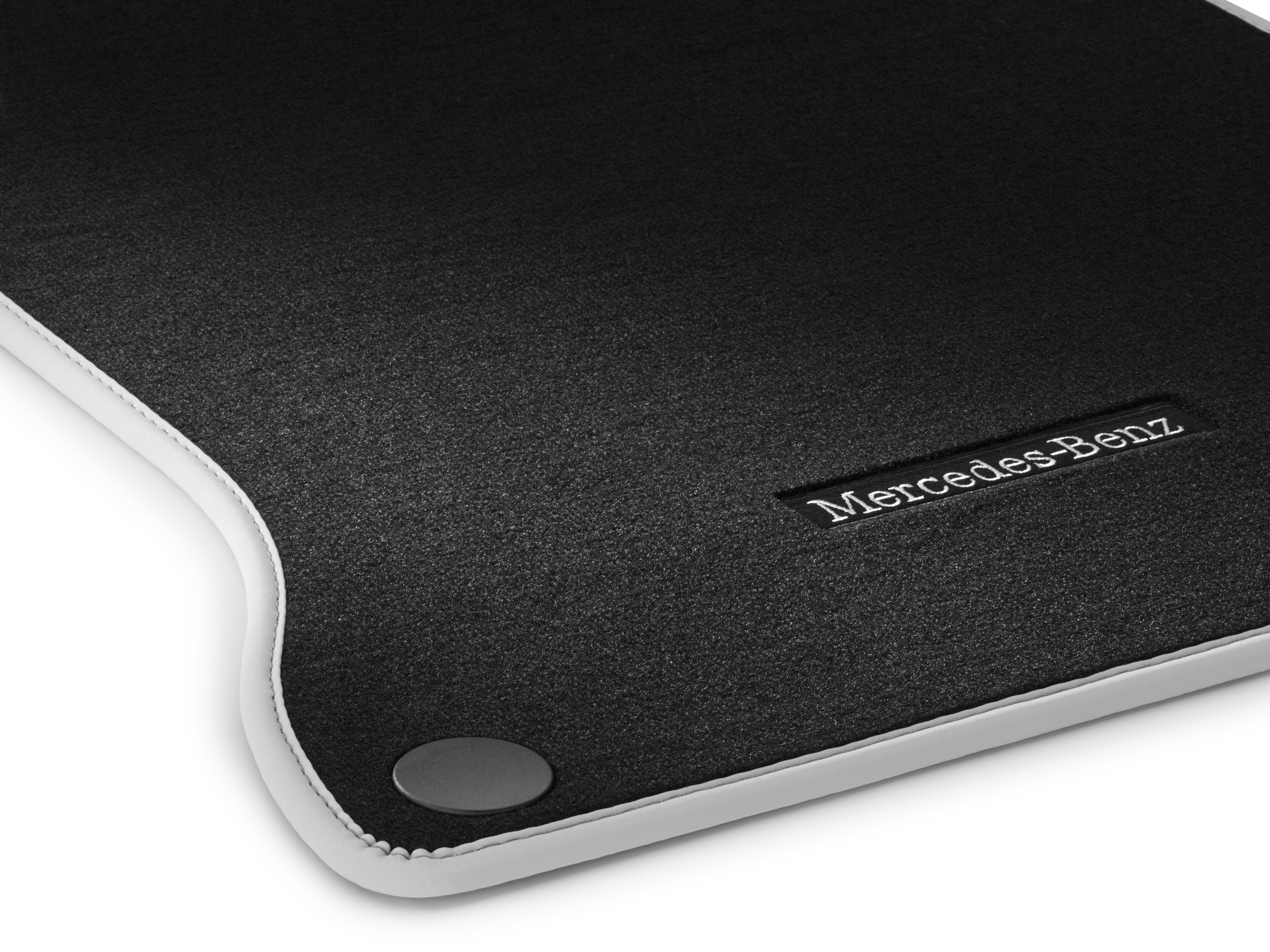Velour floor mats CLASSIC, Set, Set of 4 - LHD, black / crystal grey, Crystal grey edging