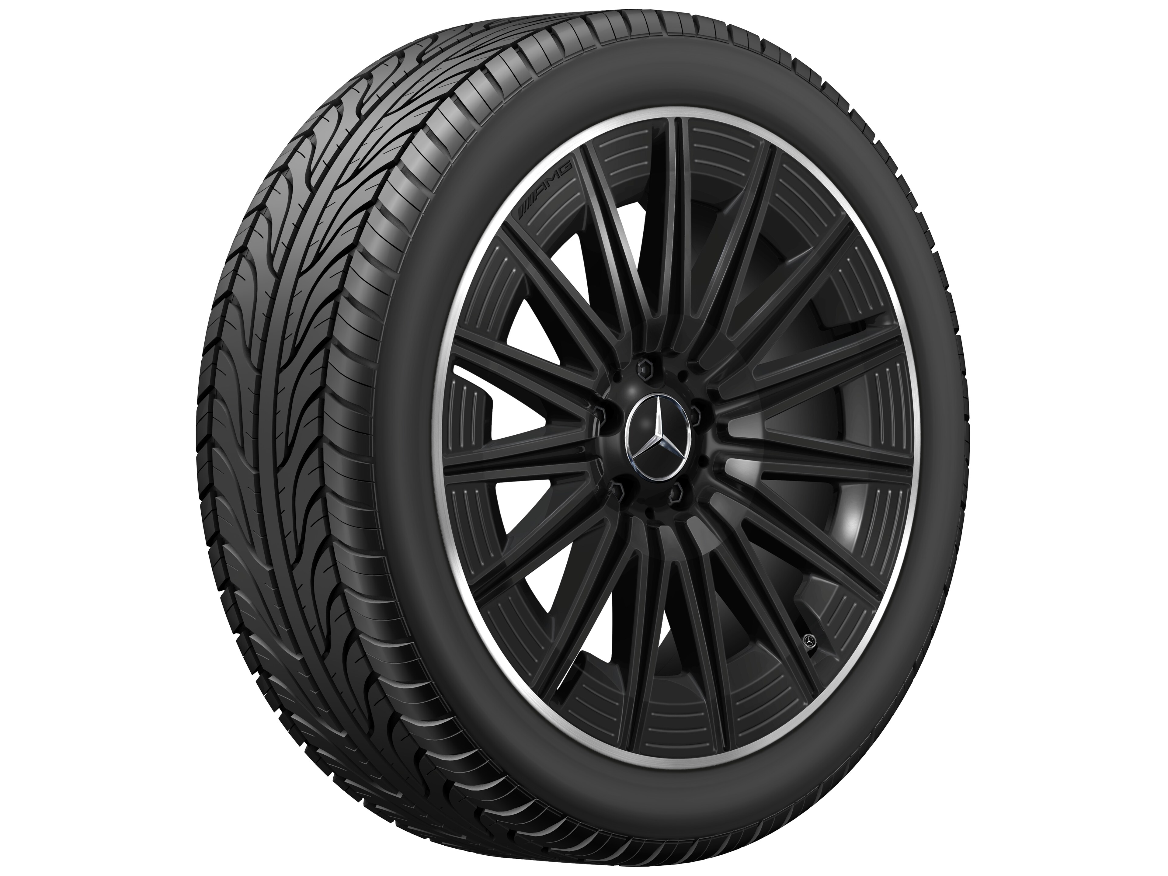 AMG multi-spoke wheel, 50.8 cm (20-inch), High-sheen rim flange - 8 J x 20 ET 48, black, high-sheen rim flange