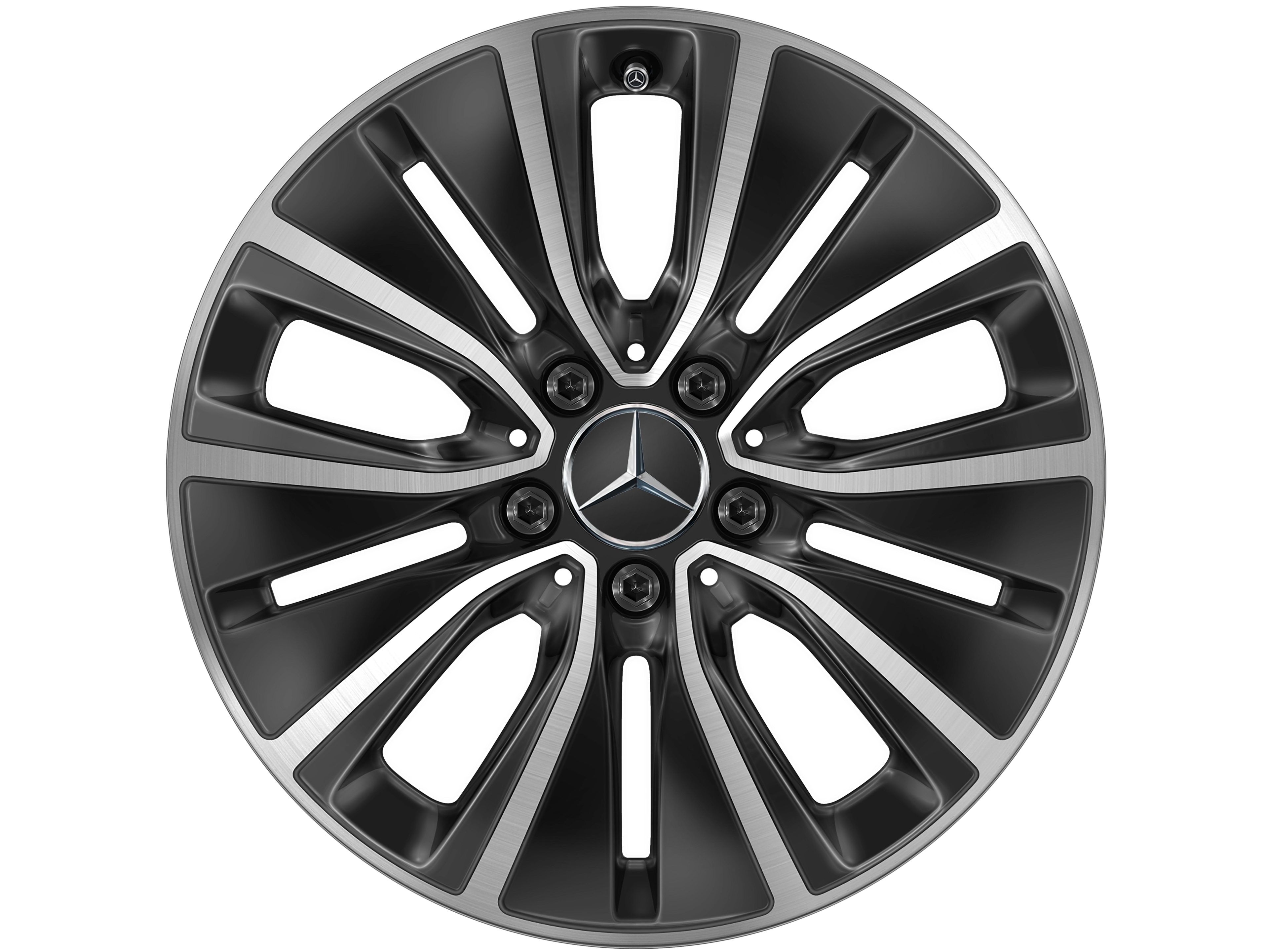 5-hole wheel, 43.2 cm (17-inch) - 7 J x 17 ET 48,5, black, high-sheen