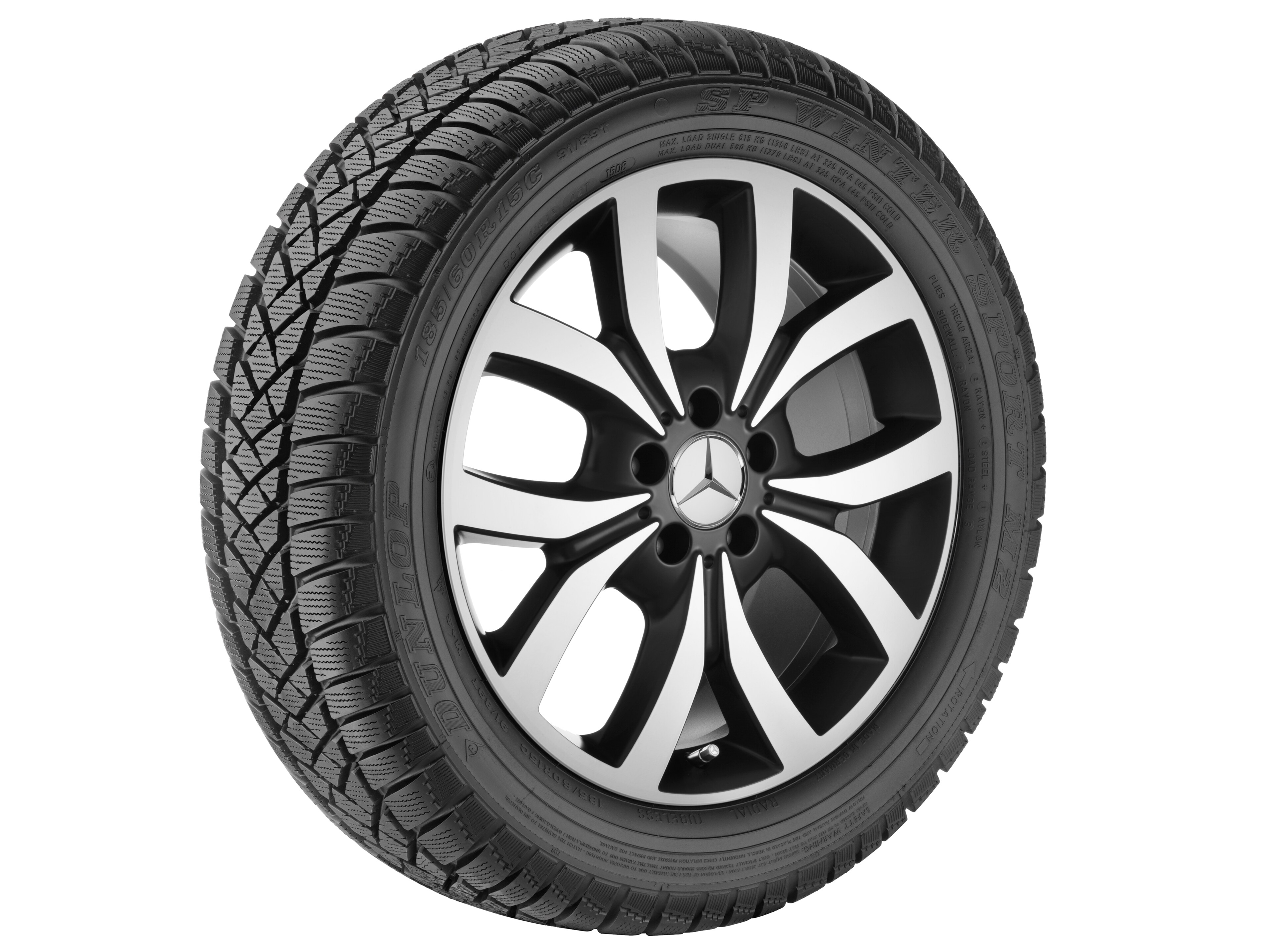 5-twin-spoke wheel, 45.7 cm (18-inch), High-sheen finish - 7,5 J x 18 ET 52, matt black, high-sheen