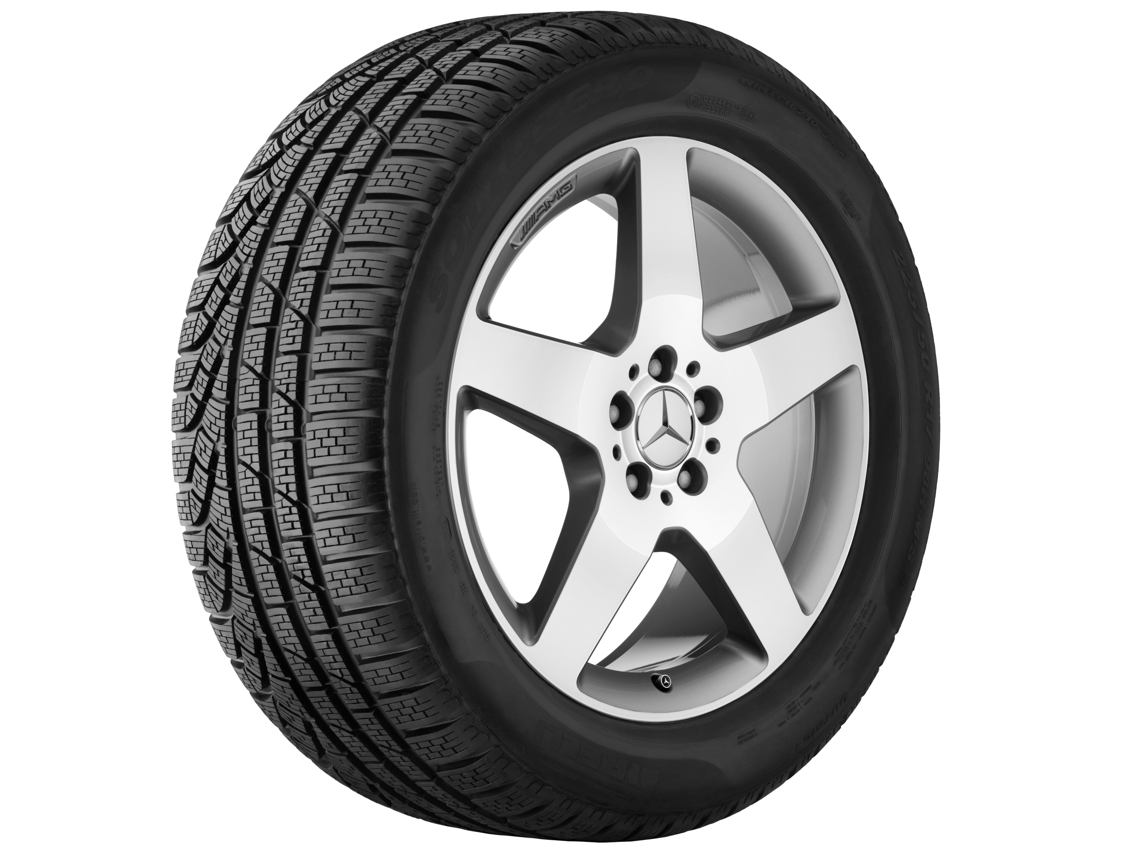 AMG 5-spoke wheel, 48.3 cm (19-inch) - 8,5 J x 19 ET 59, silver-coloured, painted