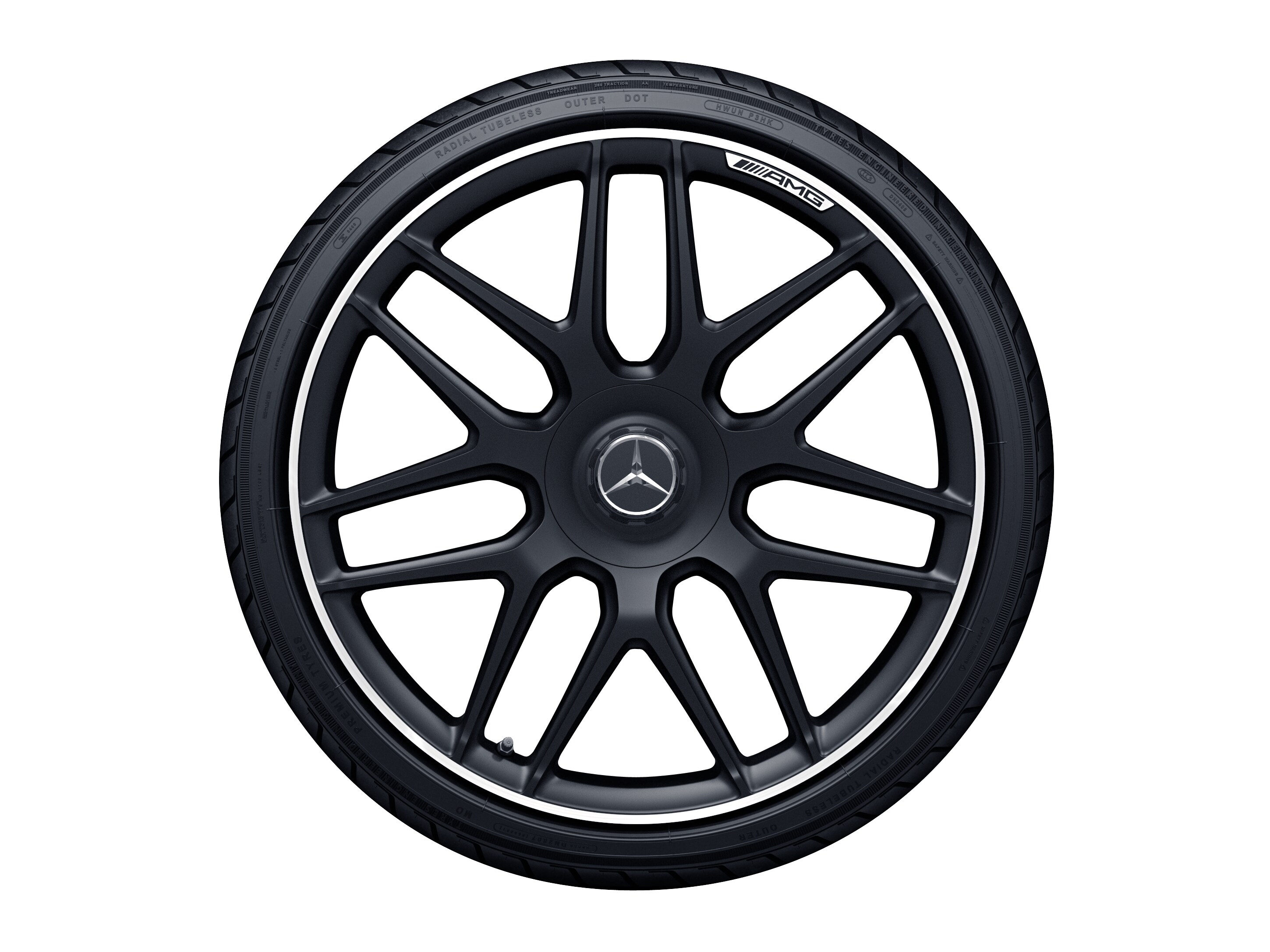 AMG forged wheel in cross-spoke design, 50.8 cm (20-inch), High-sheen rim flange - 9,5 J x 20 ET 39, matt black
