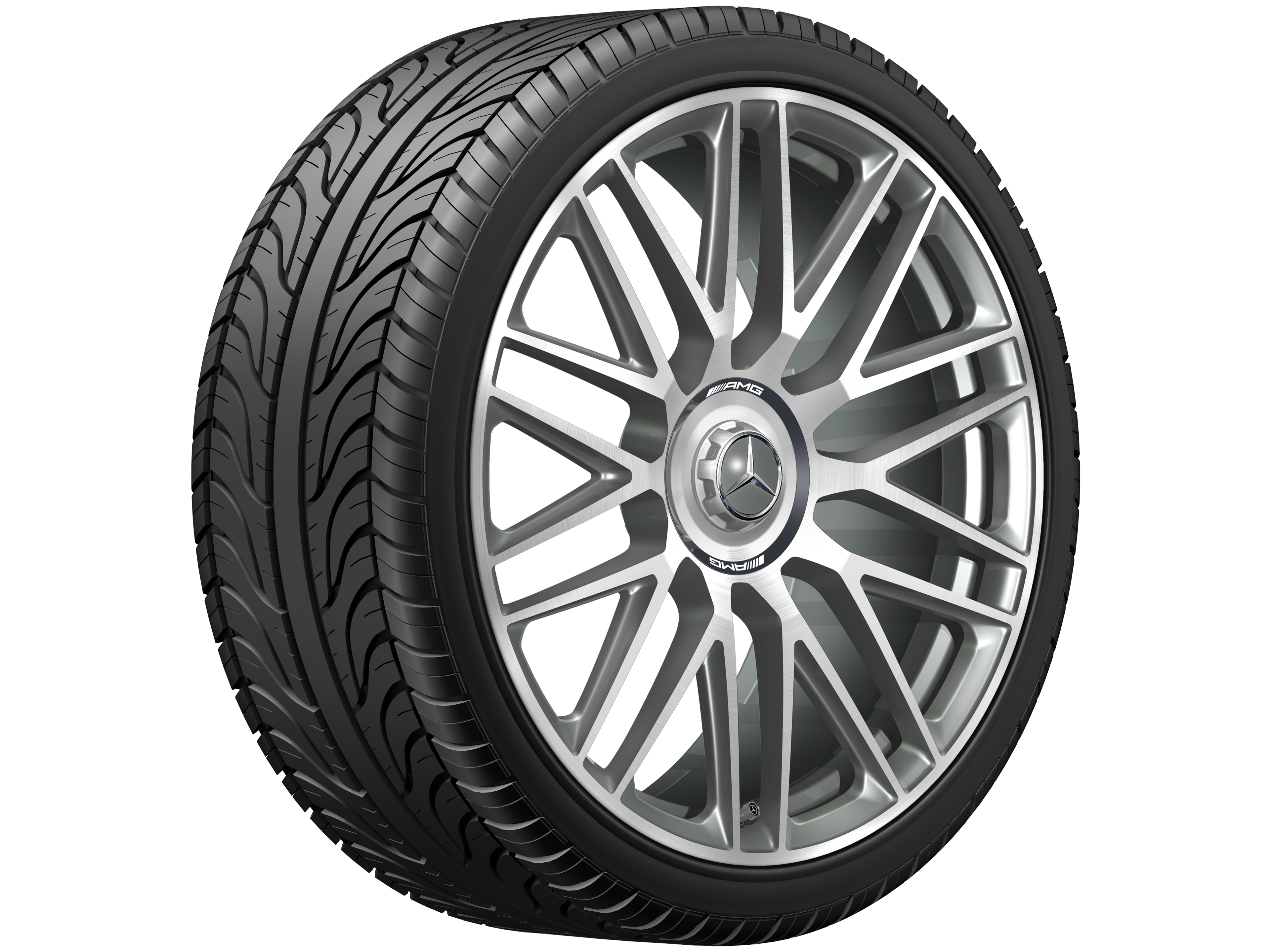 AMG forged wheel in cross-spoke design, 53.3 cm (21-inch) - 10,5 J x 21 ET 43, himalaya grey, high-sheen