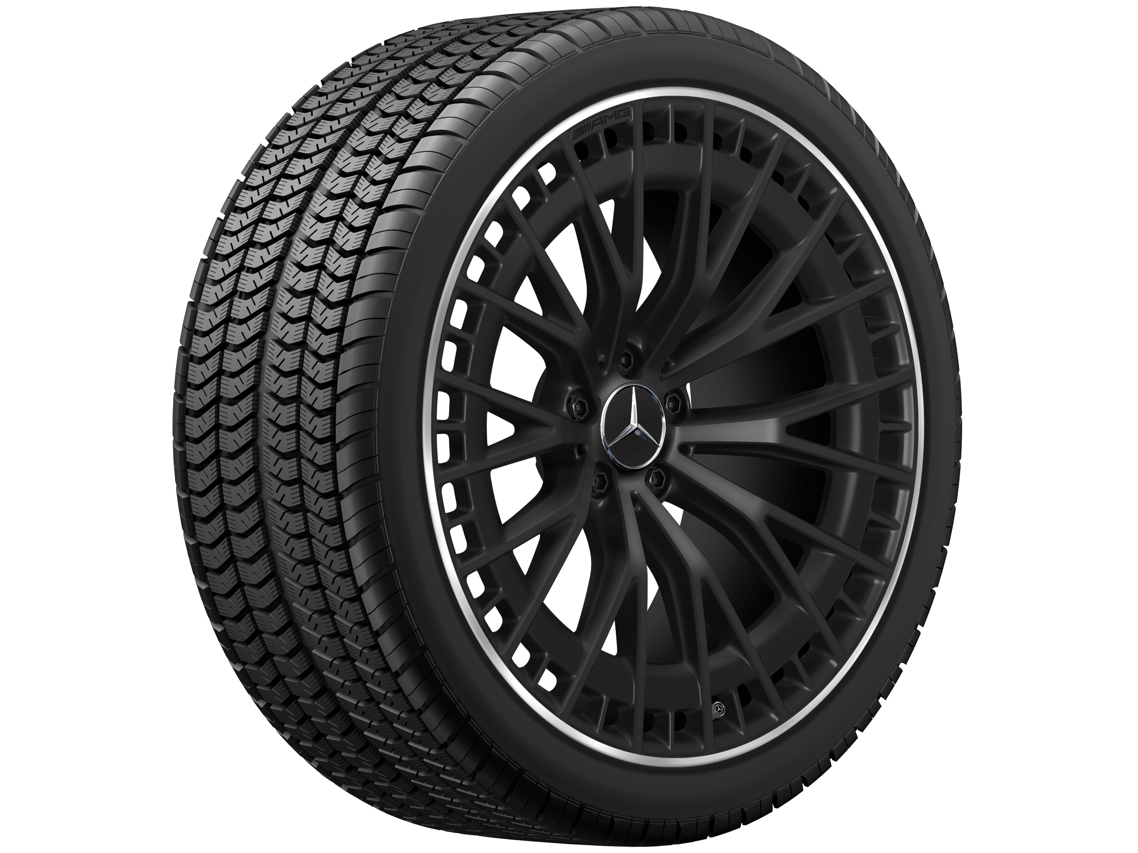 AMG multi-spoke wheel, 53.3 cm (21-inch), High-sheen rim flange - 10 J x 21 ET 24, matt black, high-sheen rim flange