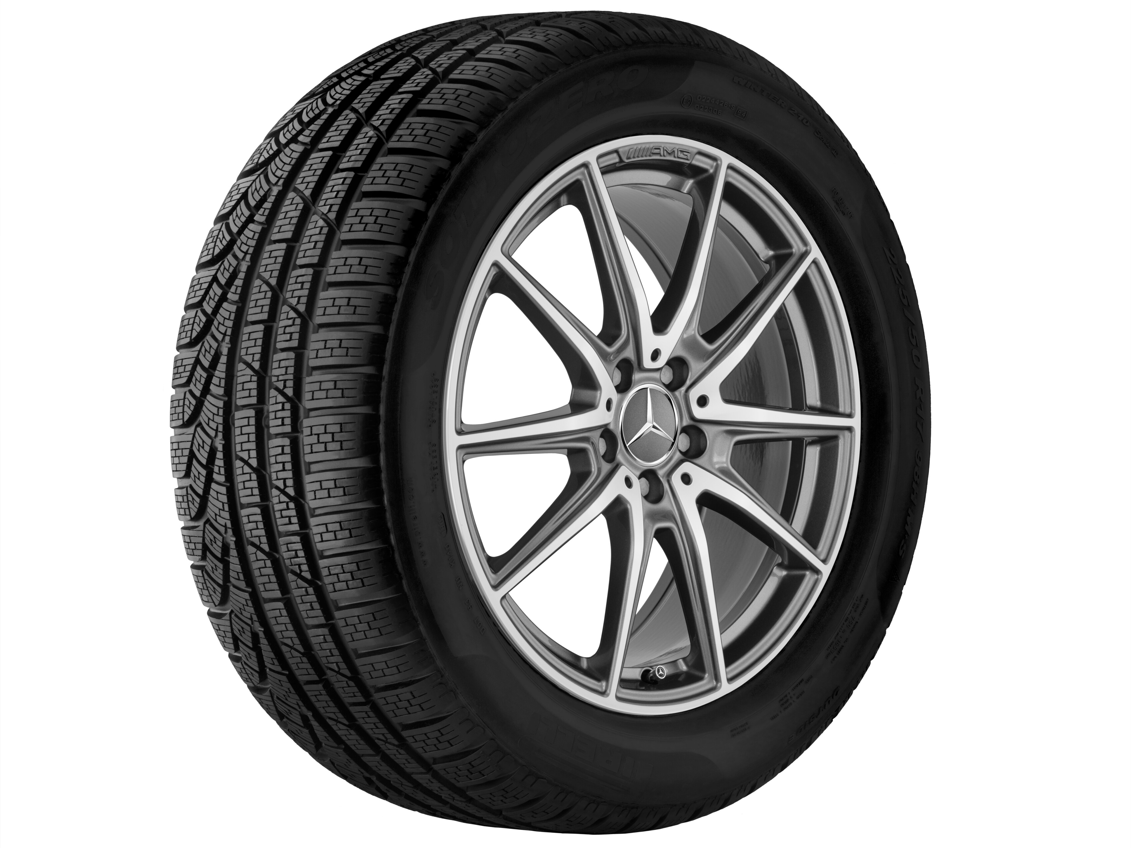 AMG 10-spoke wheel, 48.3 cm (19-inch) - 9 J x 19 ET 61, titanium grey, high-sheen
