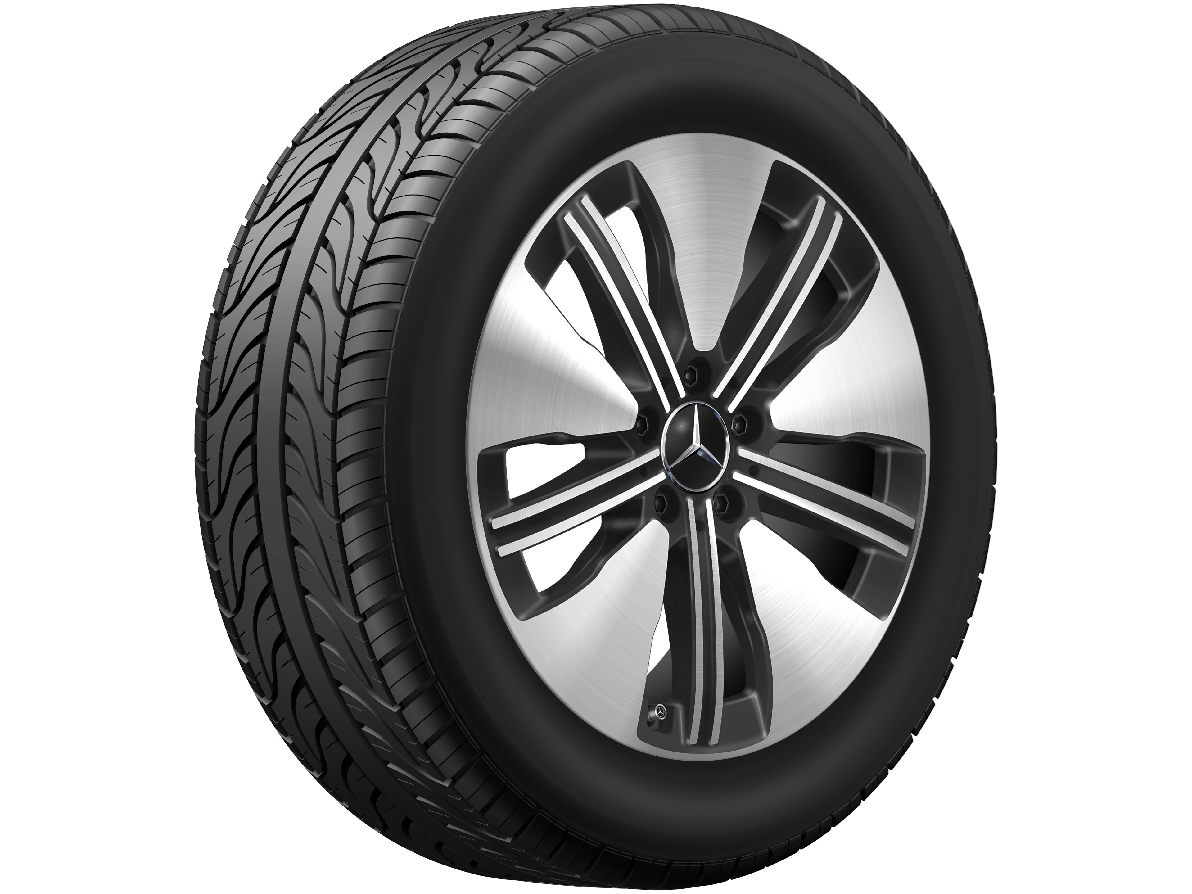 5-twin-spoke wheel, with additional spokes, 45.7 cm (18-inch), Aero - 7,5 J x 18 ET 53,5, black, high-sheen