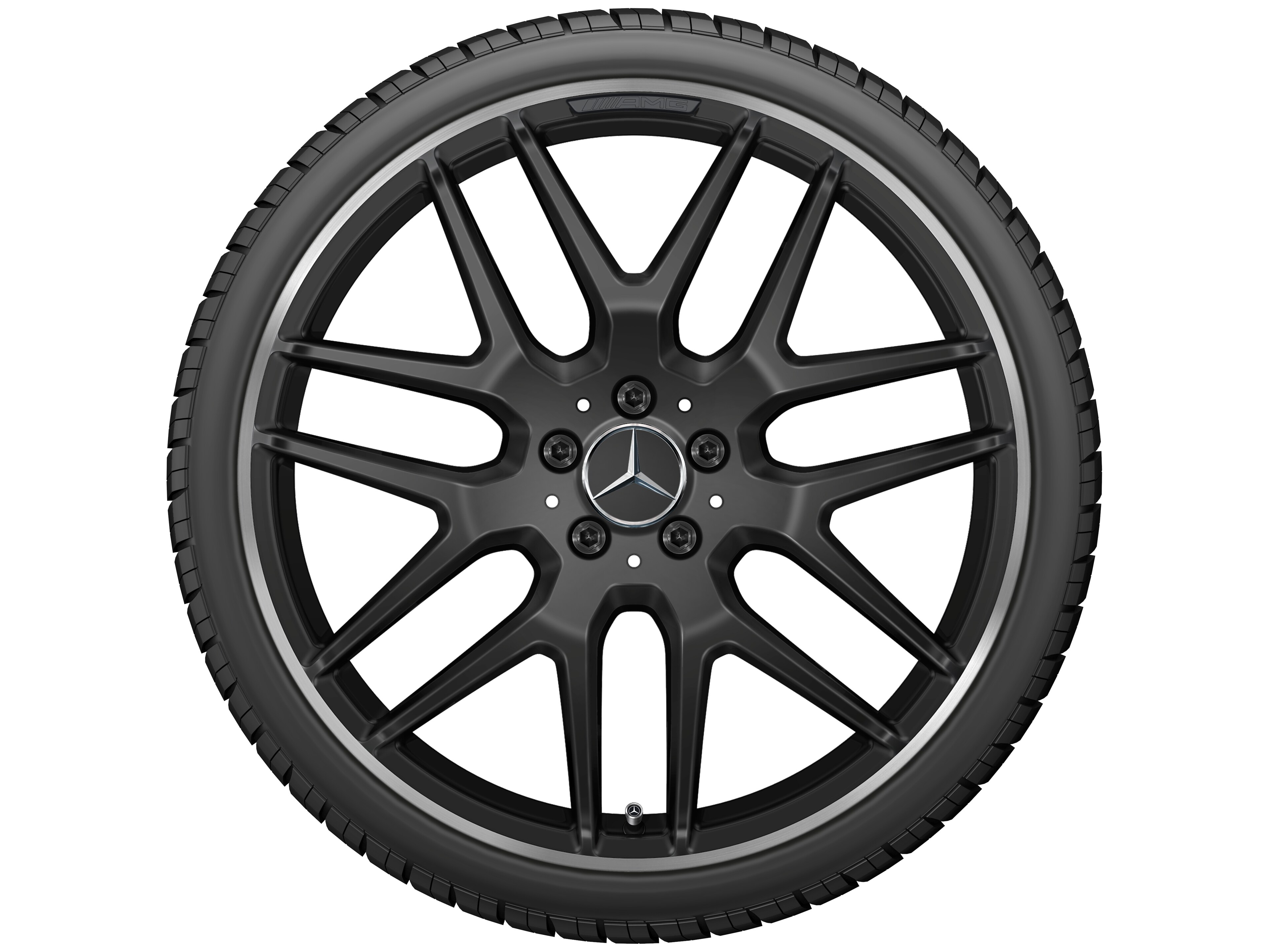AMG cross-spoke wheel, 53.3 cm (21-inch), High-sheen rim flange - 8,5 J x 21 ET 51, matt black, high-sheen rim flange