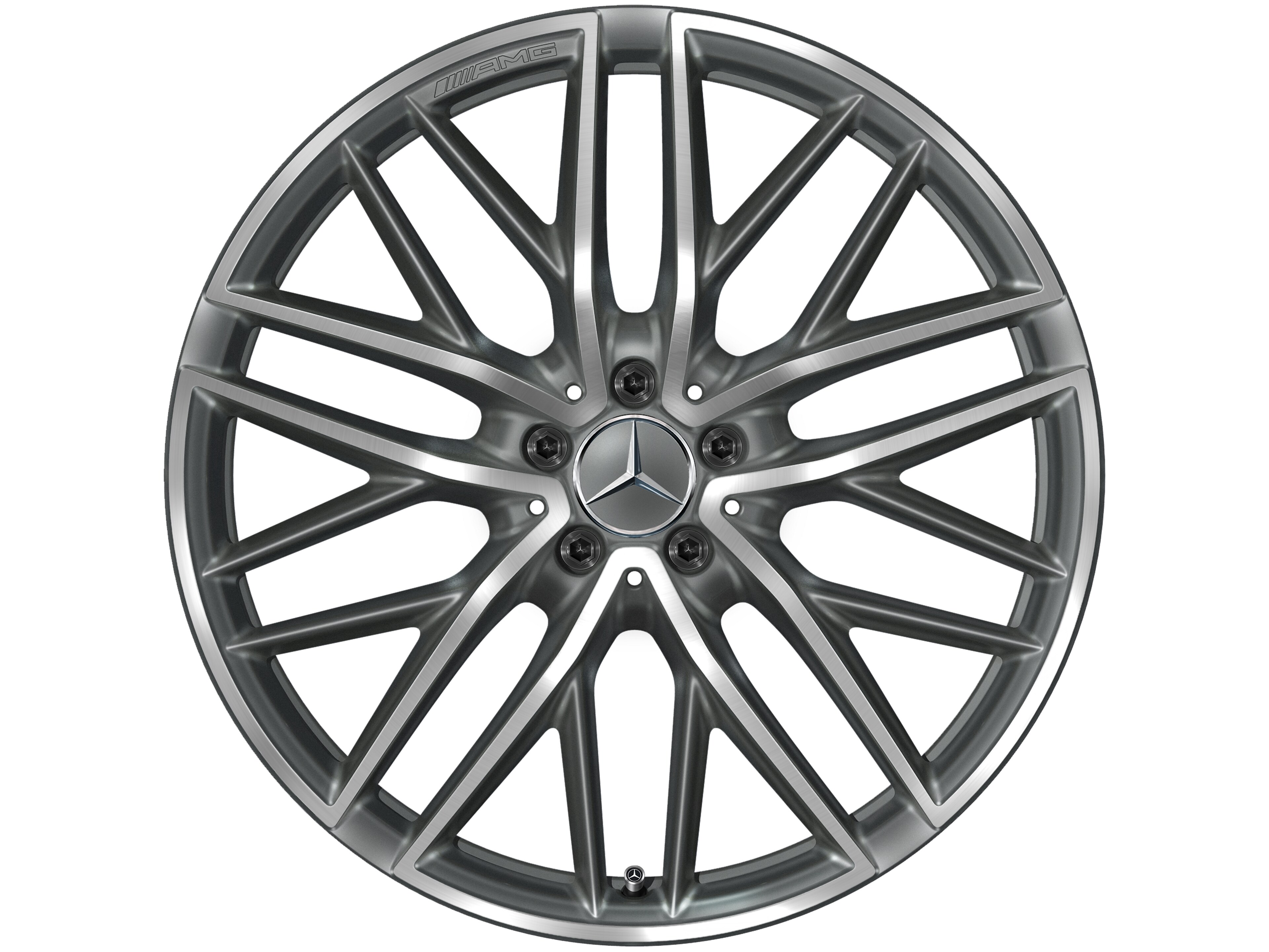 AMG 5-twin-spoke wheel, 53.3 cm (21-inch) - 8,5 J x 21 ET 40, titanium grey, high-sheen