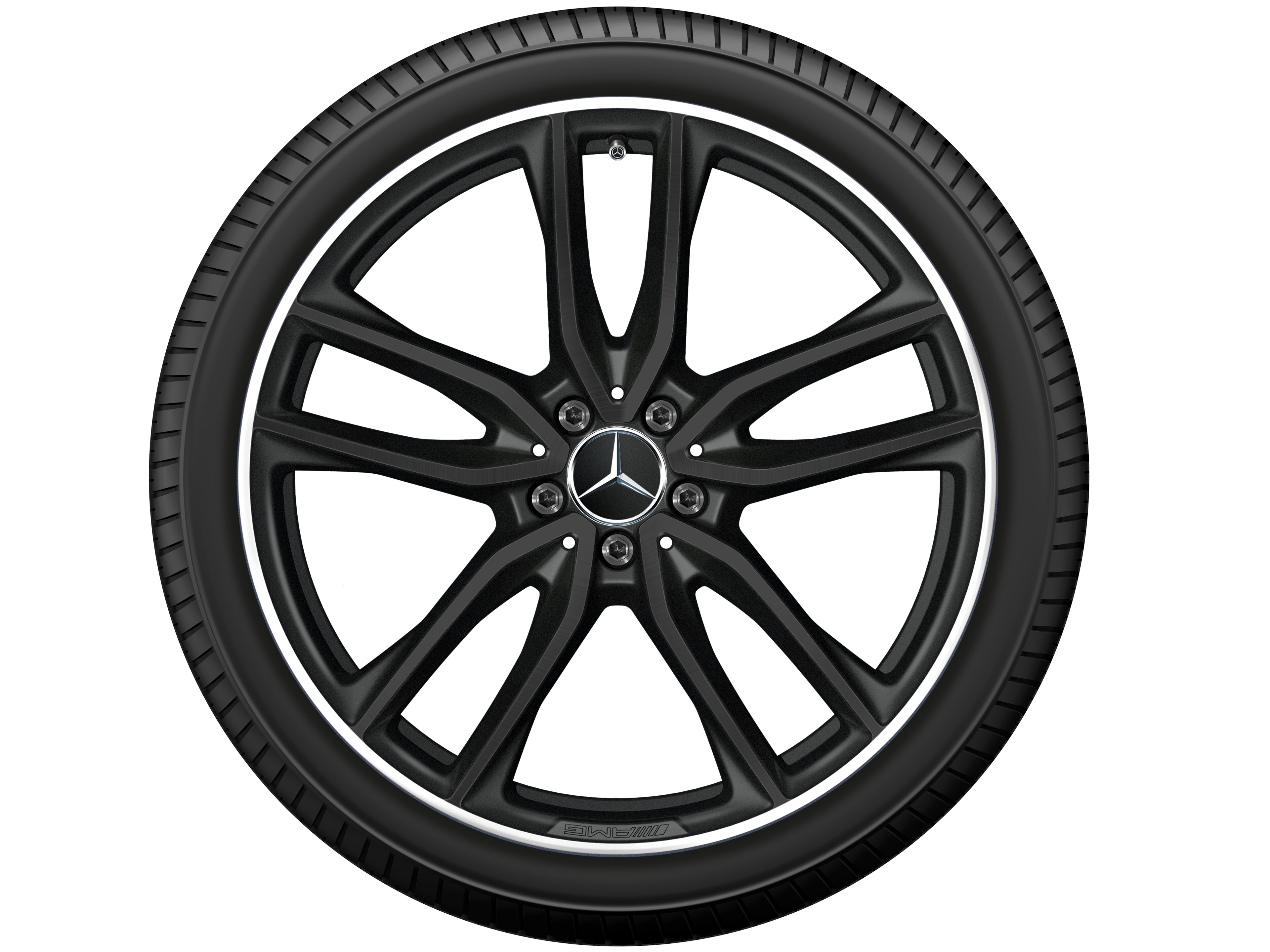 AMG 5-twin-spoke wheel, 53.3 cm (21-inch), High-sheen rim flange - 9,5 J x 21 ET 30, matt black