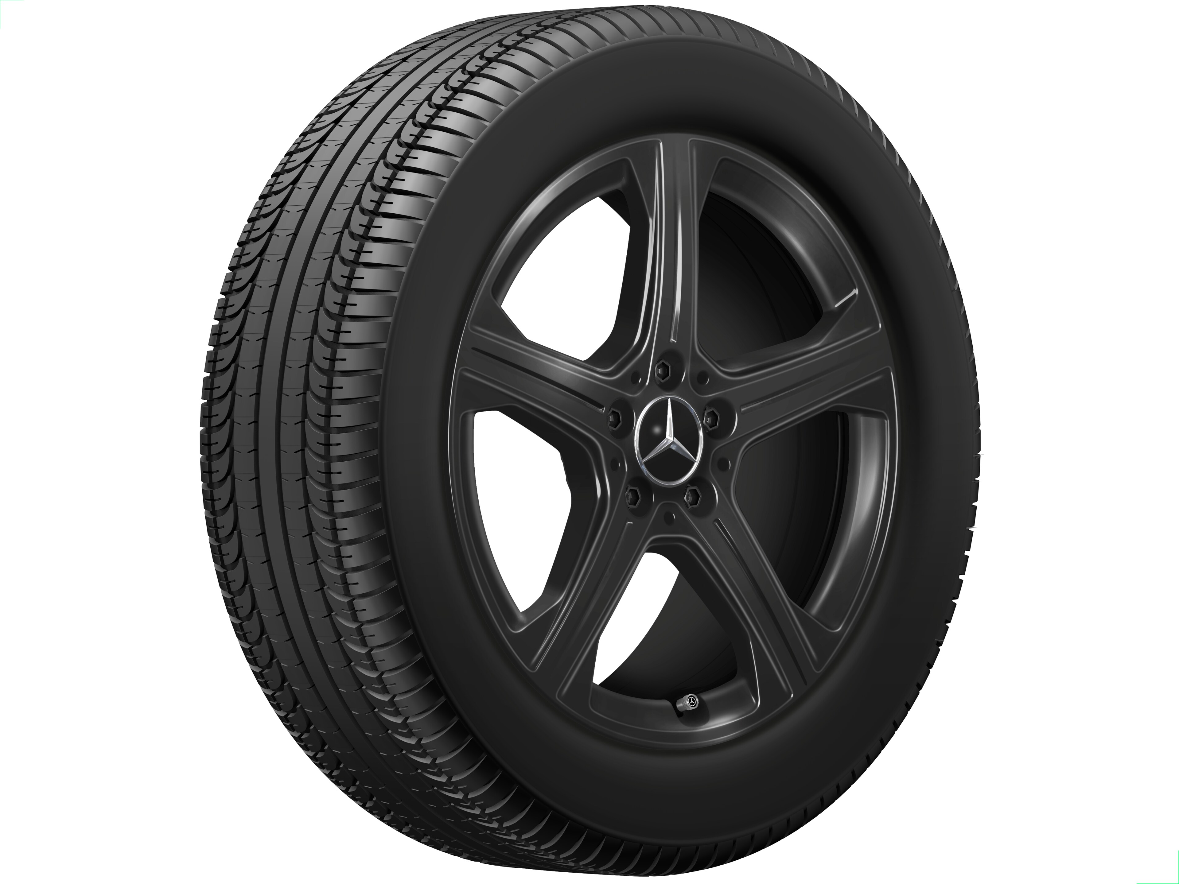 5-spoke wheel, Aero, 45.7 cm (18-inch) - 7 J x 18 ET 46,6, black, painted