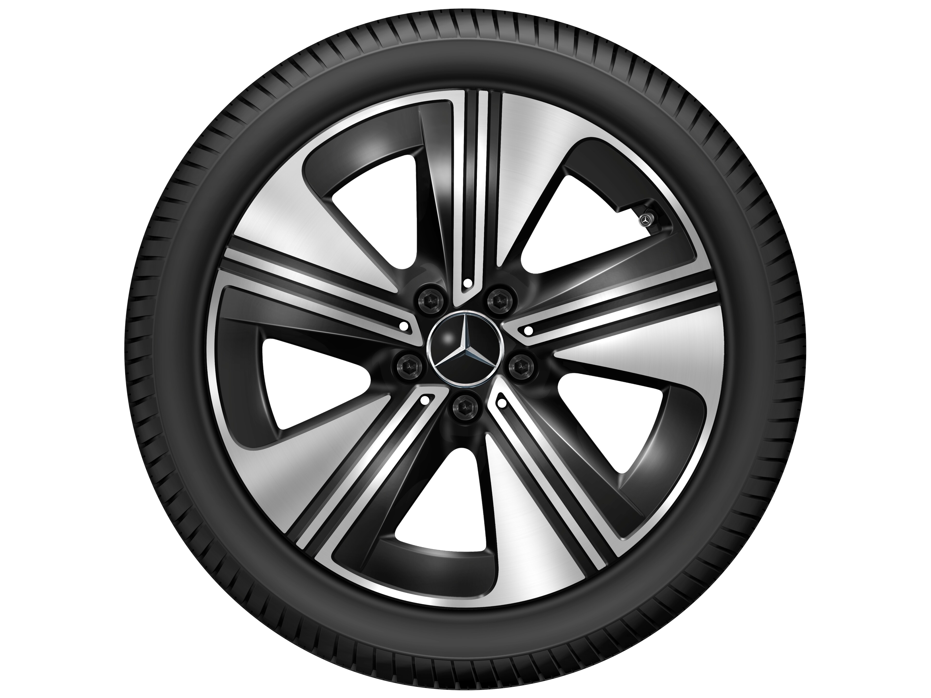 5-spoke wheel, Aero, 45.7 cm (18-inch) - 9 J x 18 ET 66, black, high-sheen