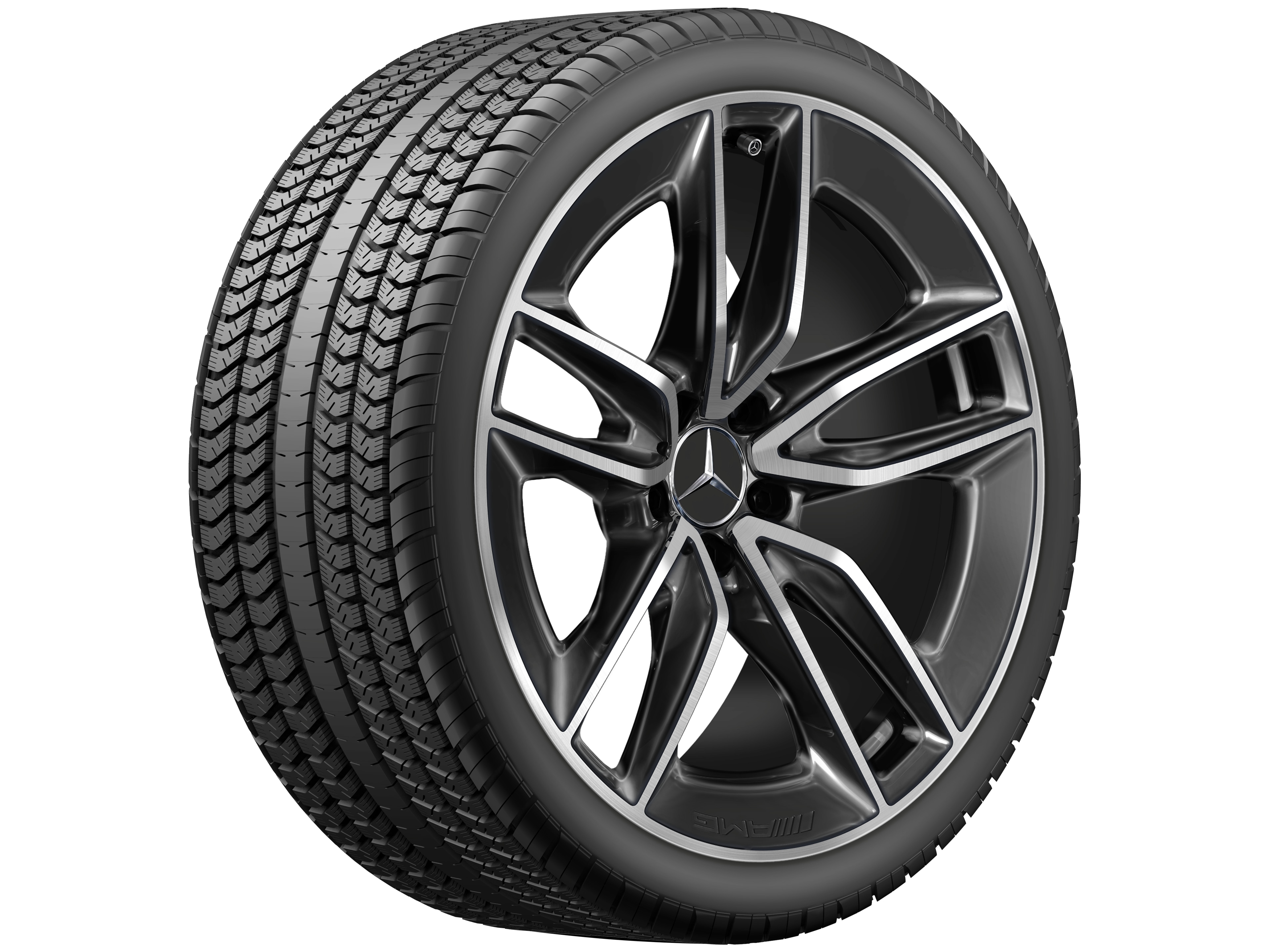 AMG 5-twin-spoke wheel, 50.8 cm (20-inch) - 8 J x 20 ET 10, black, high-sheen